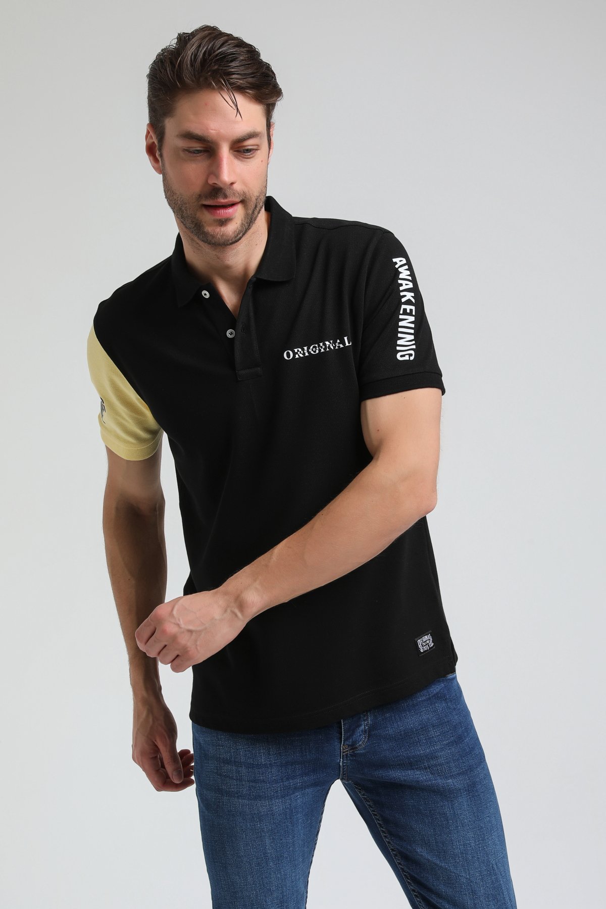 New World Polo Polo Yaka Siyah Slim Fit Polo 23SSM10259