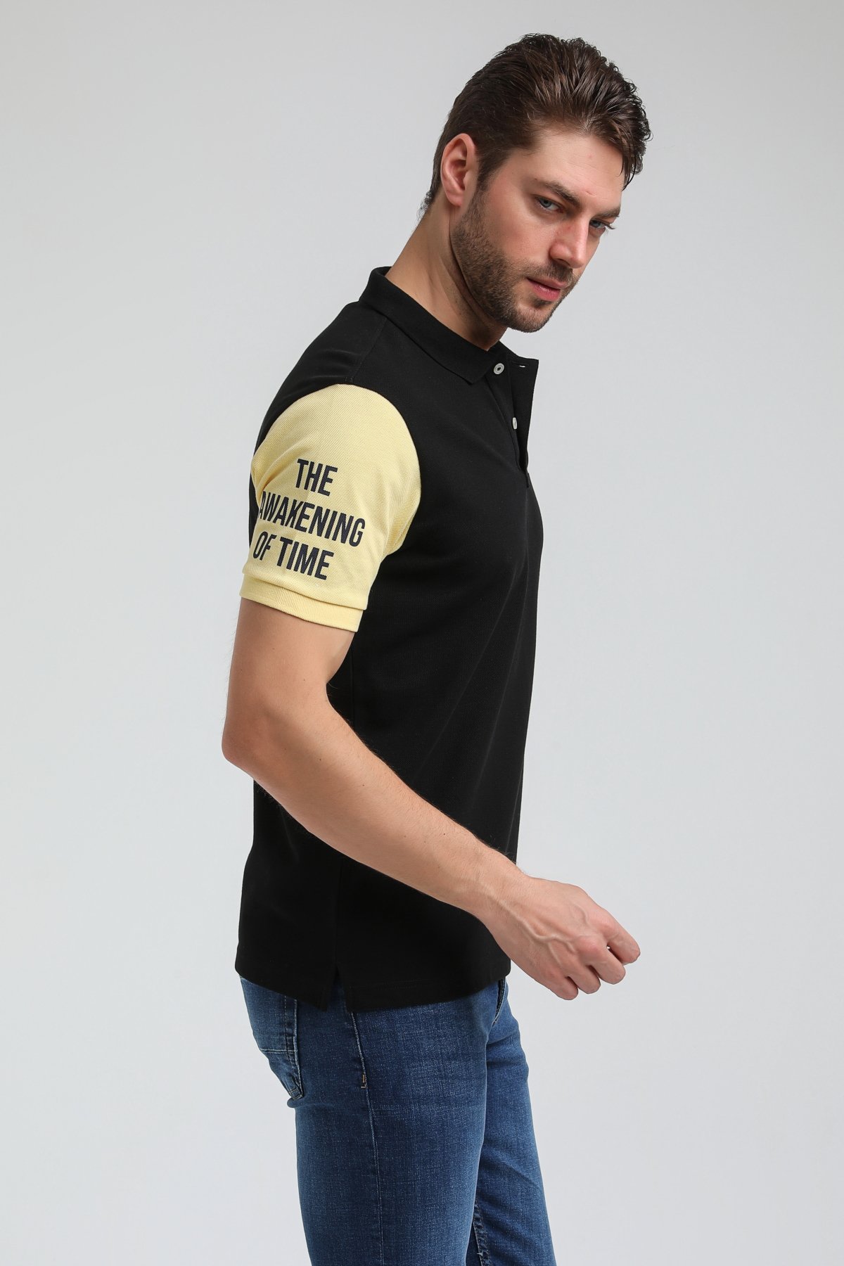 New World Polo Polo Yaka Siyah Slim Fit Polo 23SSM10259