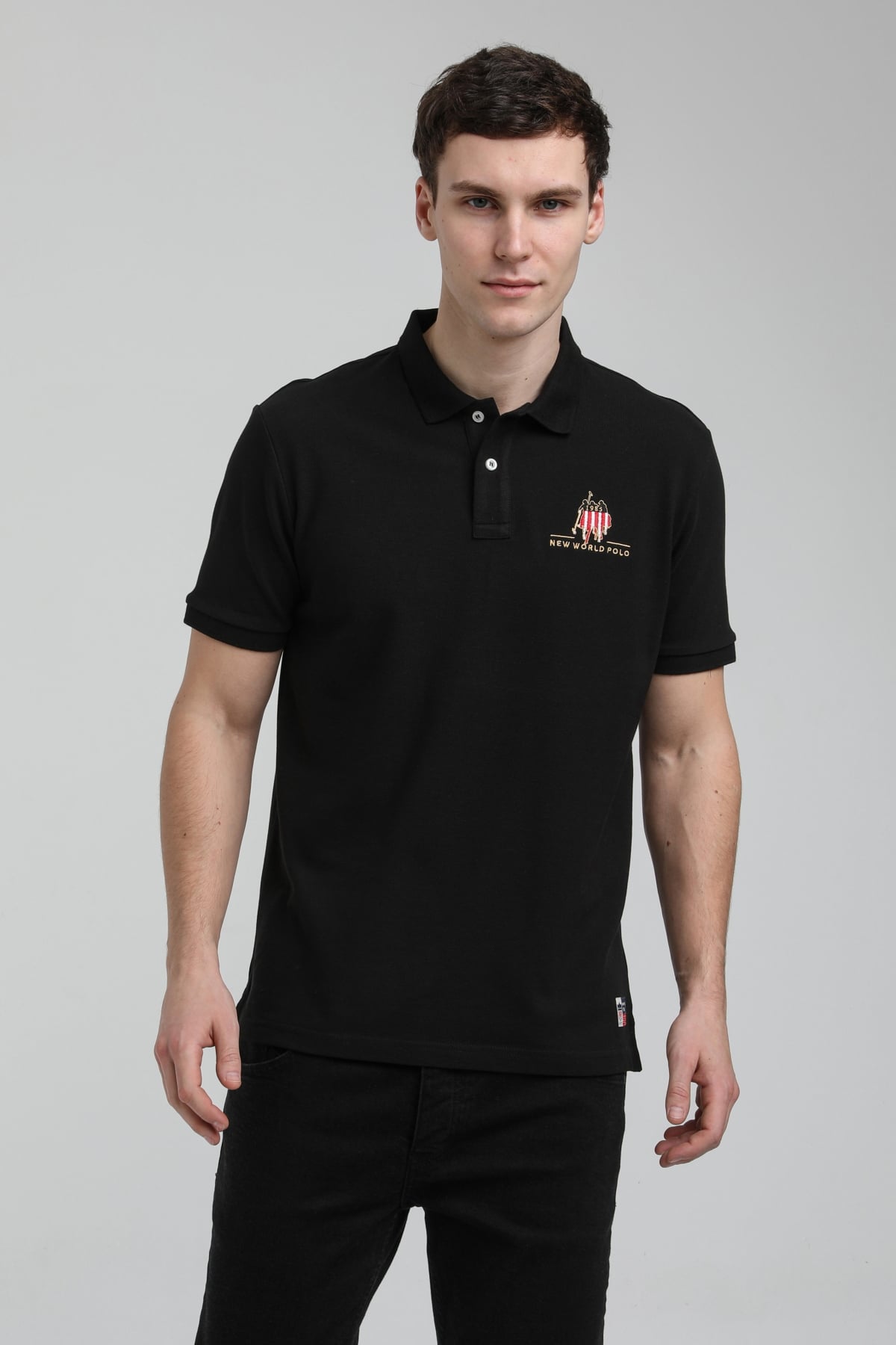 New World Polo Polo Yaka Siyah Slim Fit Polo 23SSM10249
