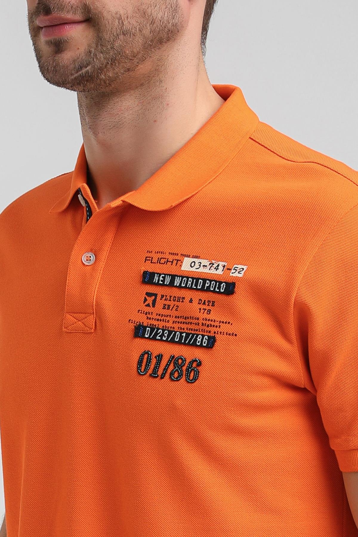 New World Polo Polo Yaka Turuncu Regular Custom Polo 23SSM10270