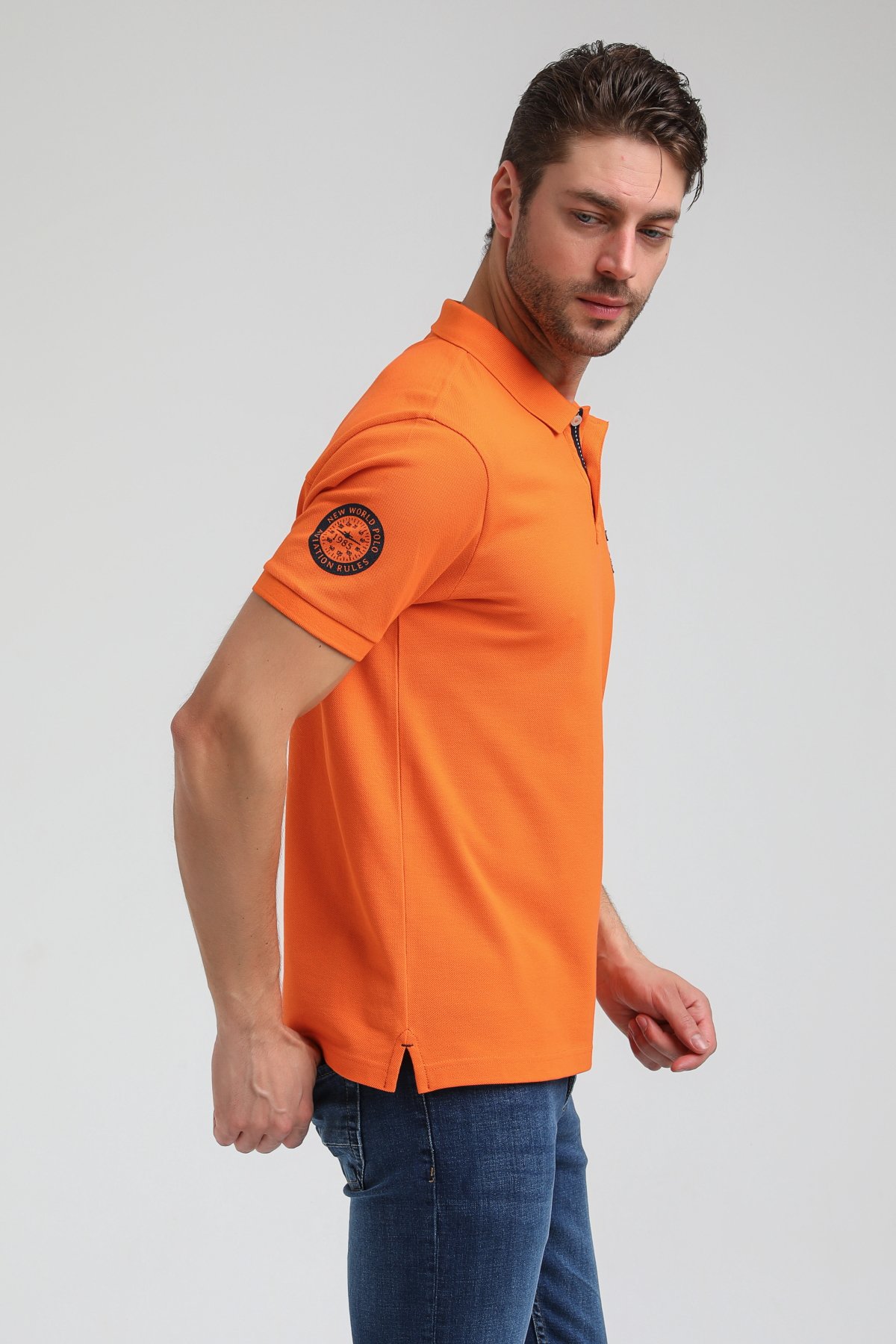 New World Polo Polo Yaka Turuncu Regular Custom Polo 23SSM10270