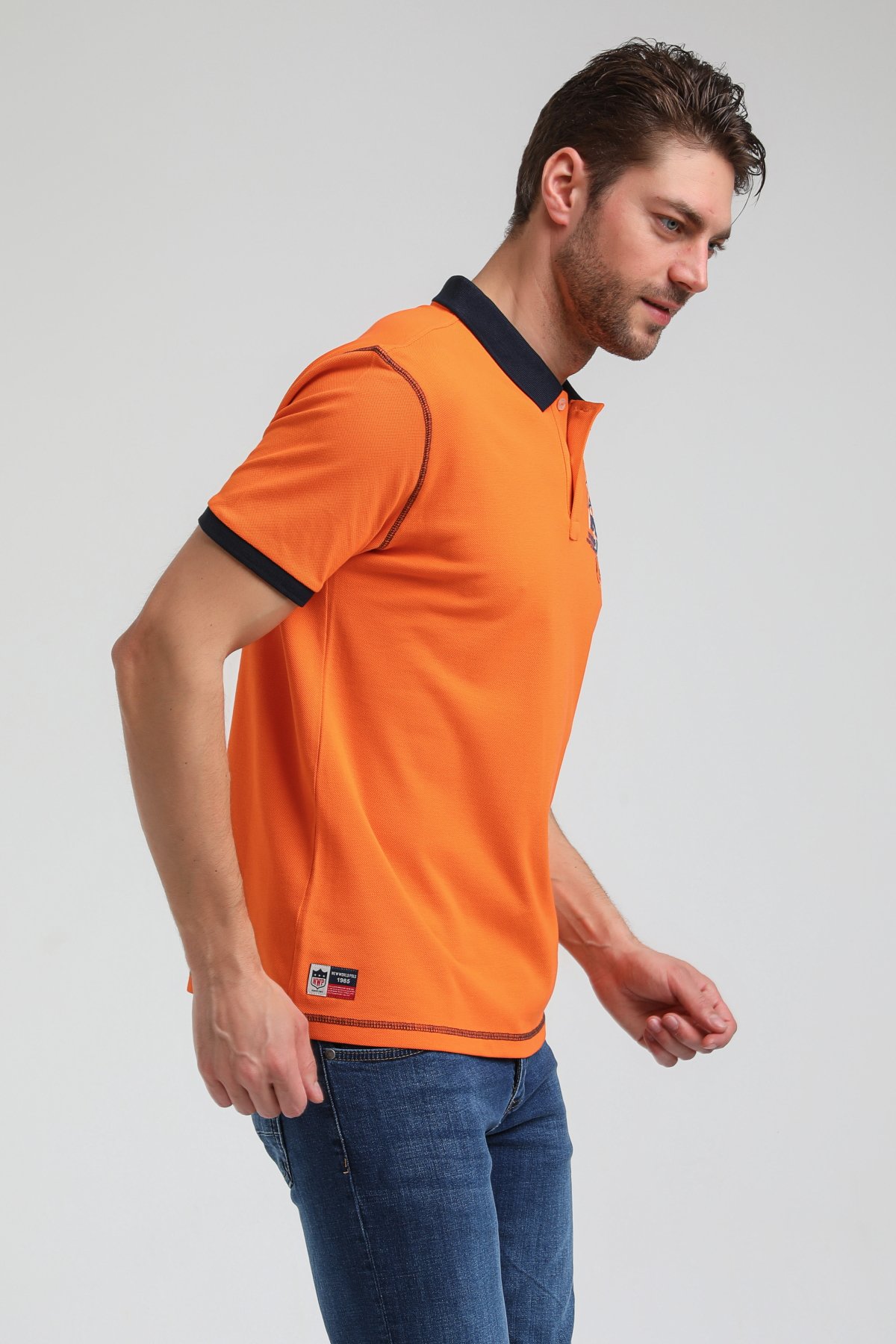 New World Polo Polo Yaka Turuncu Regular Custom Polo 23SSM10257