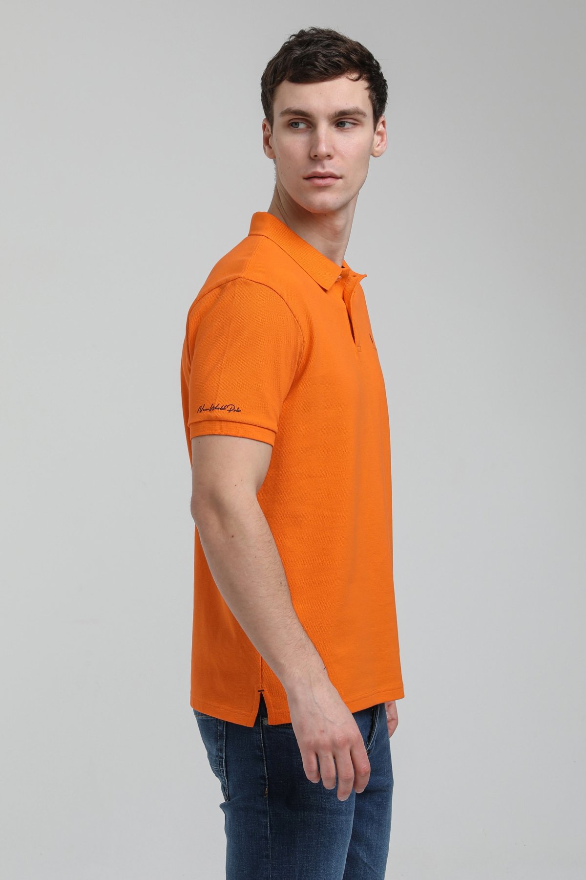 New World Polo Polo Yaka Turuncu Regular Custom Polo 23SSM10248