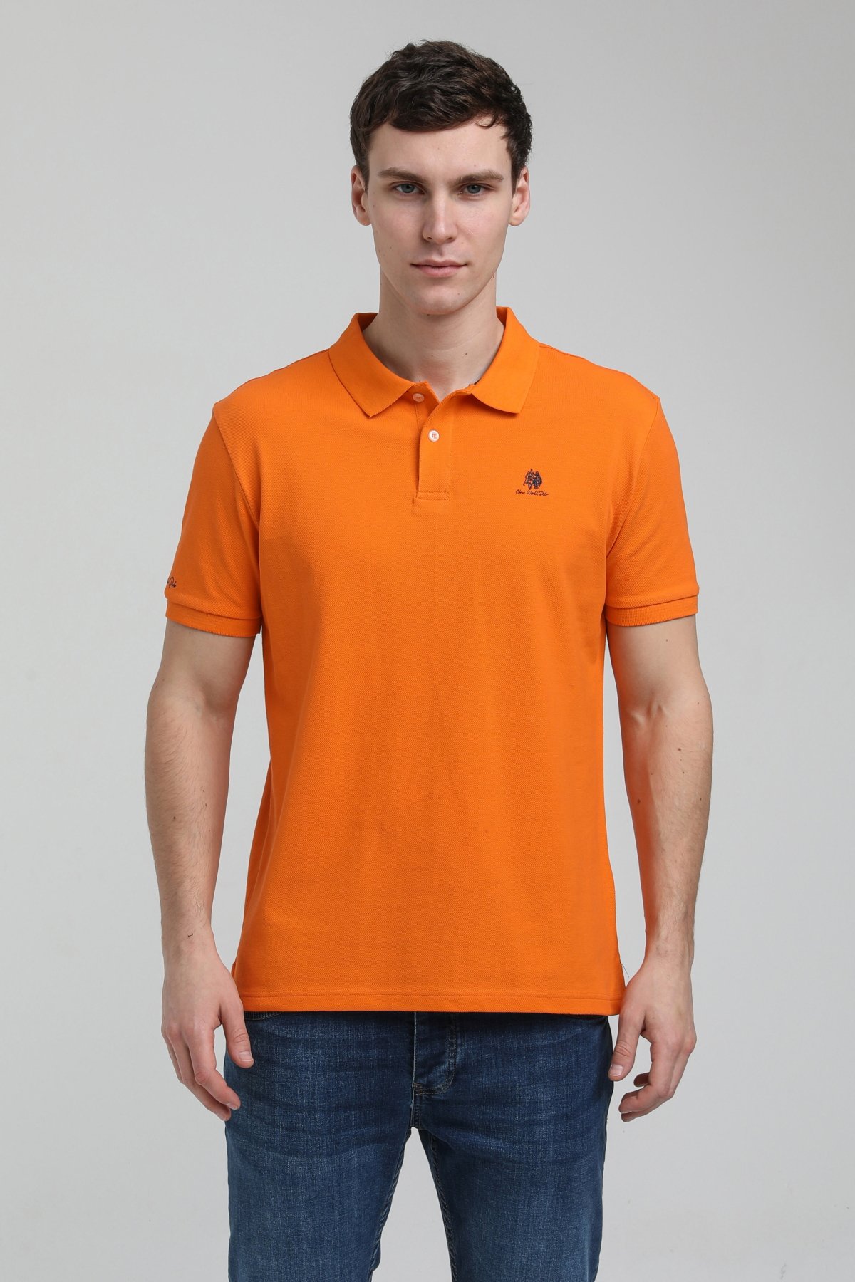 New World Polo Polo Yaka Turuncu Regular Custom Polo 23SSM10248