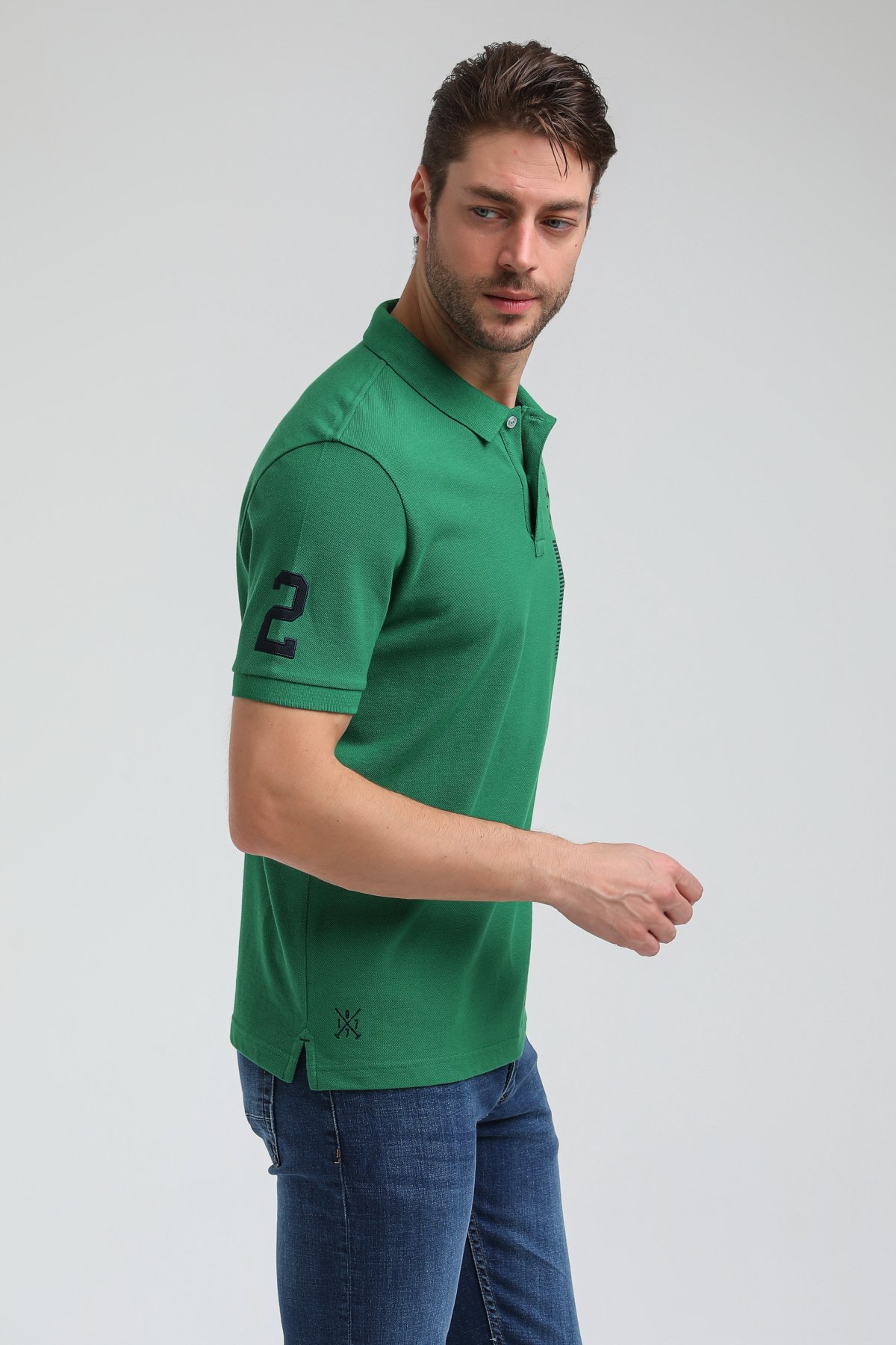 New World Polo Polo Yaka Yeşil Regular Custom Polo 23SSM10274