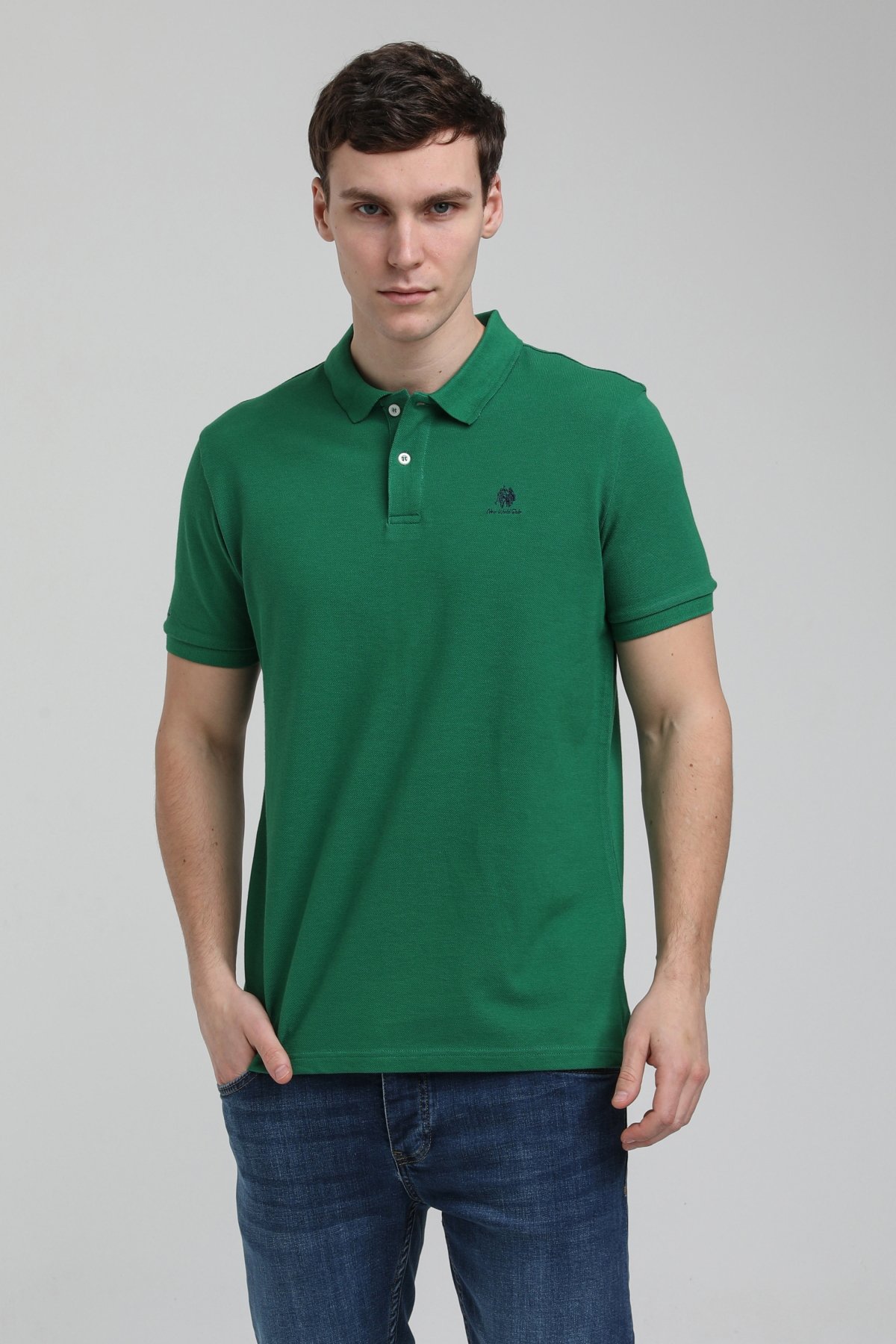 New World Polo Polo Yaka Yeşil Regular Custom Polo 23SSM10248