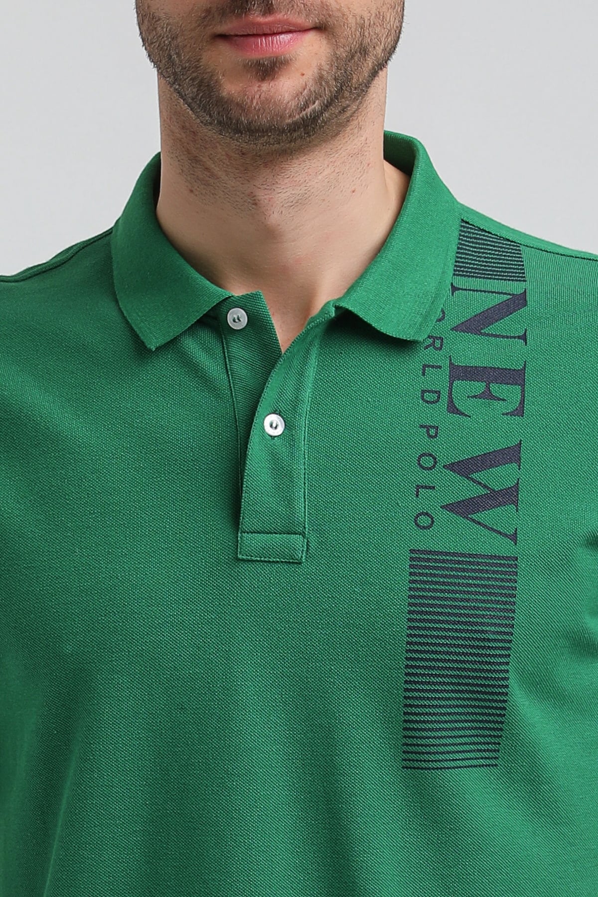 New World Polo Polo Yaka Yeşil Regular Custom Polo 23SSM10274