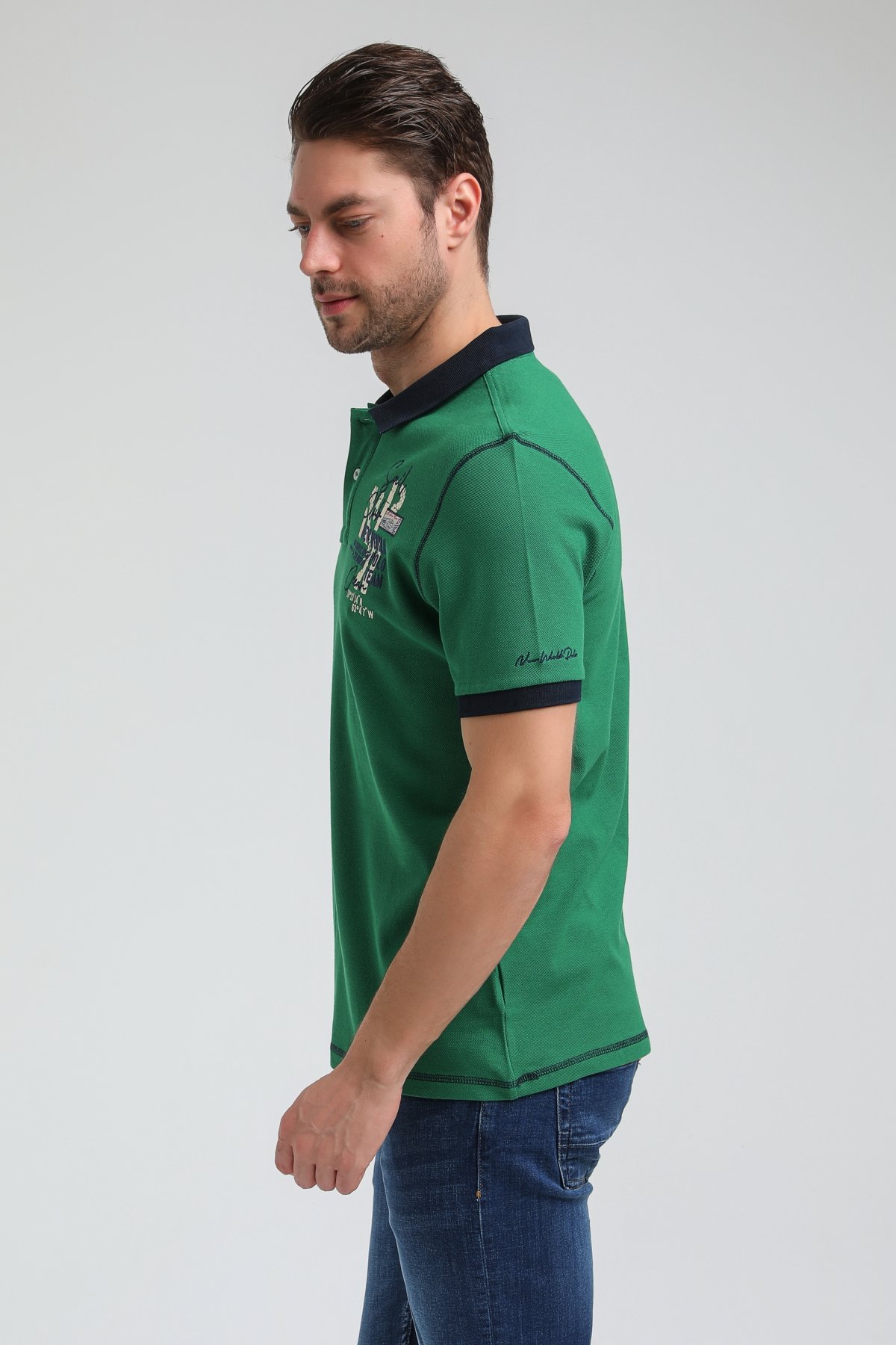 New World Polo Polo Yaka Yeşil Regular Custom Polo 23SSM10257