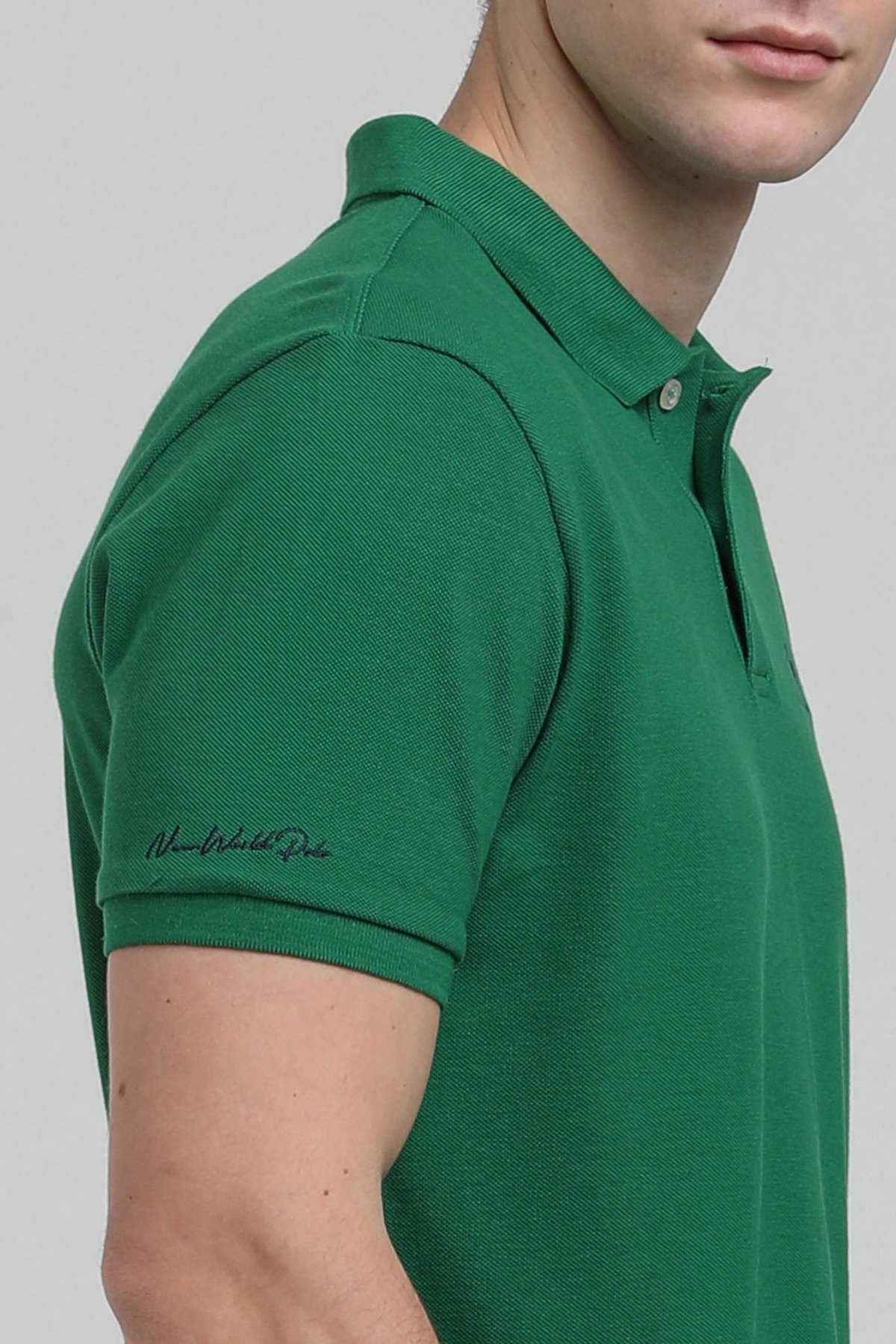 New World Polo Polo Yaka Yeşil Regular Custom Polo 23SSM10248