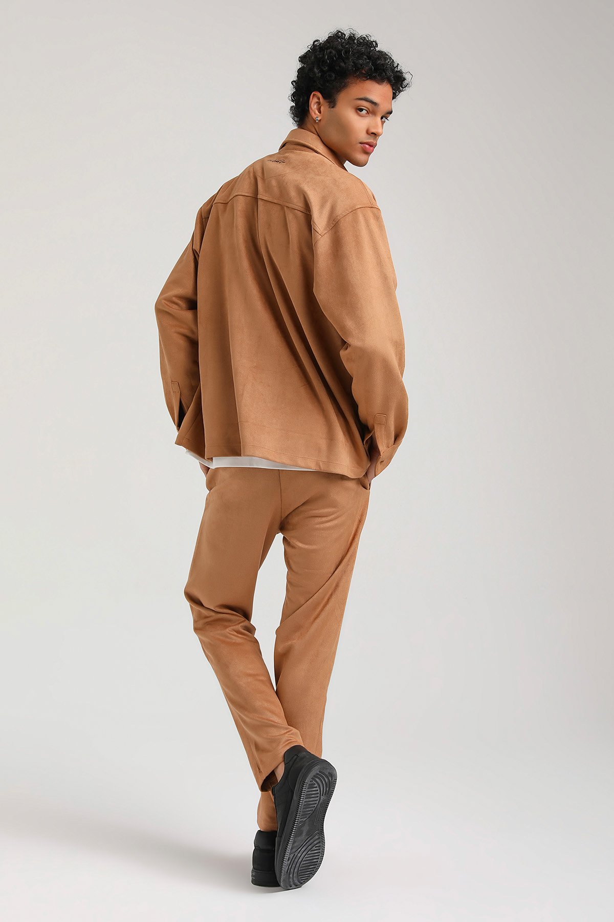 New World Polo SÜET ÜST Bej Slim Fit Eşofman 23FWM64027