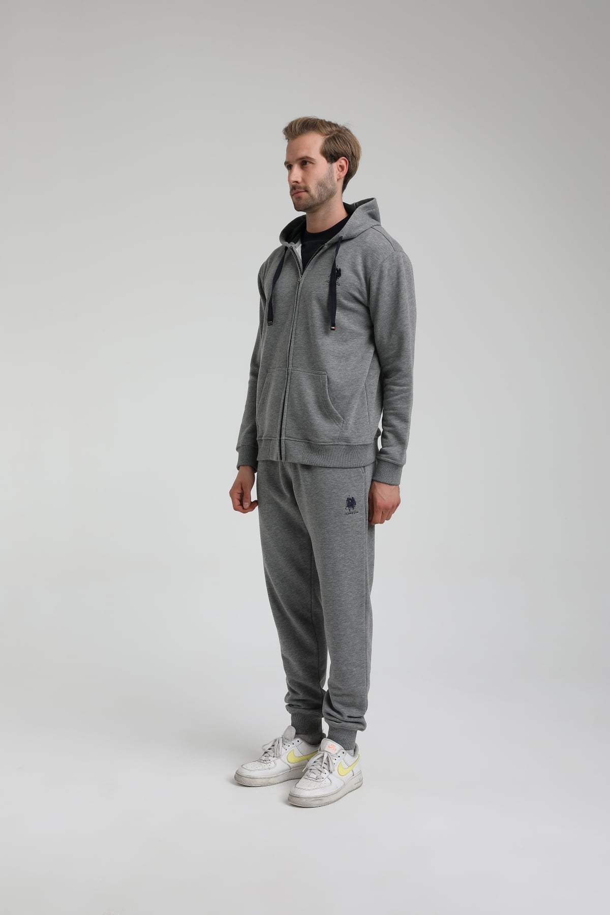 New World Polo Takım Gri Slim Fit Eşofman 22FWM64039