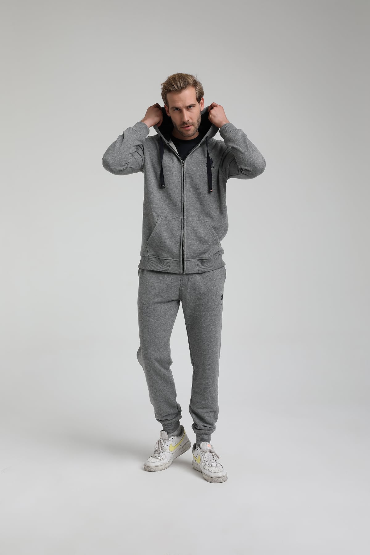 New World Polo Takım Gri Slim Fit Eşofman 22FWM64039