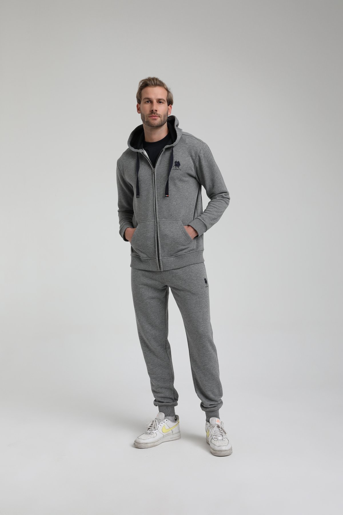 New World Polo Takım Gri Slim Fit Eşofman 22FWM64039
