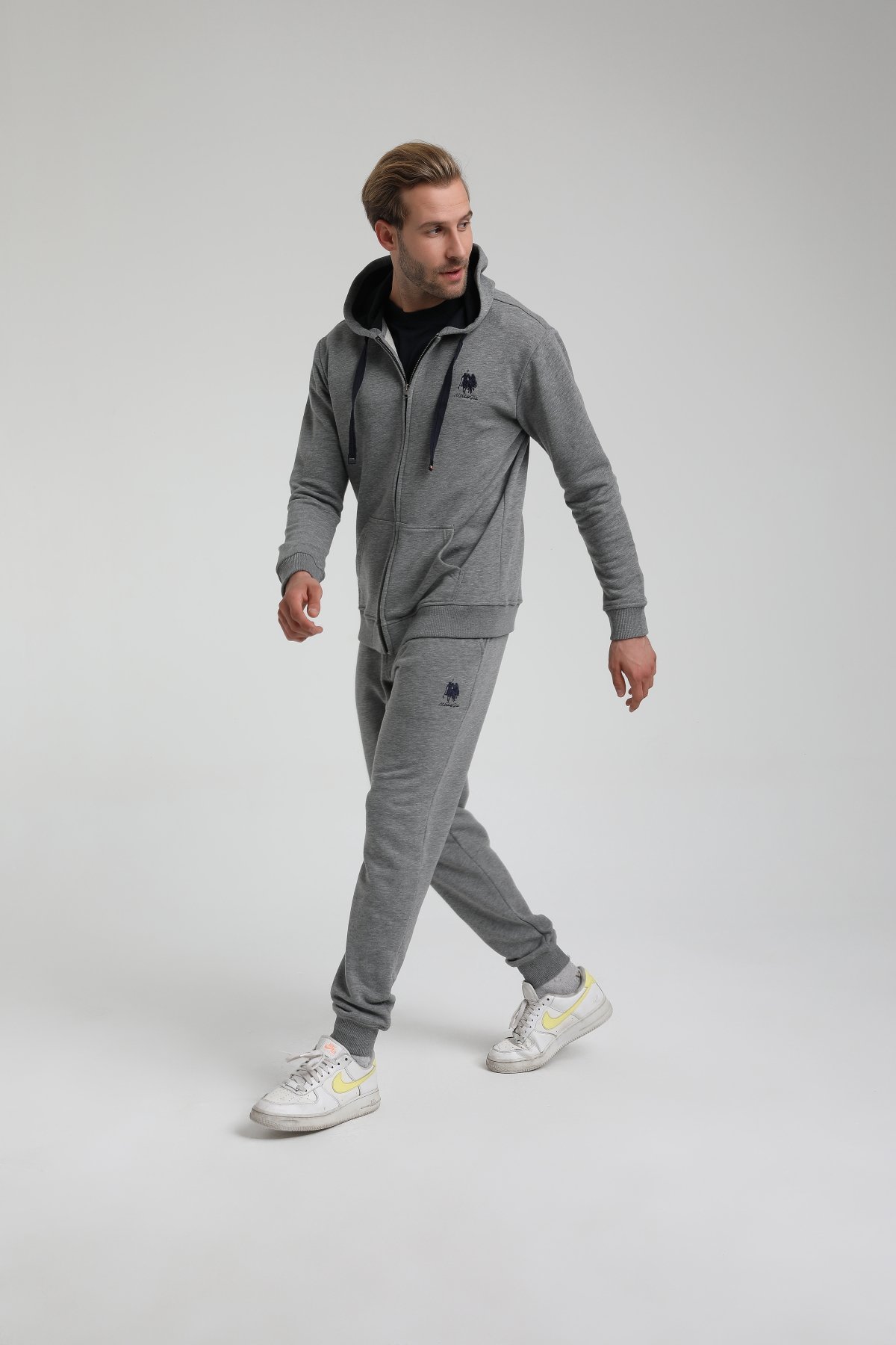 New World Polo Takım Gri Slim Fit Eşofman 22FWM64039