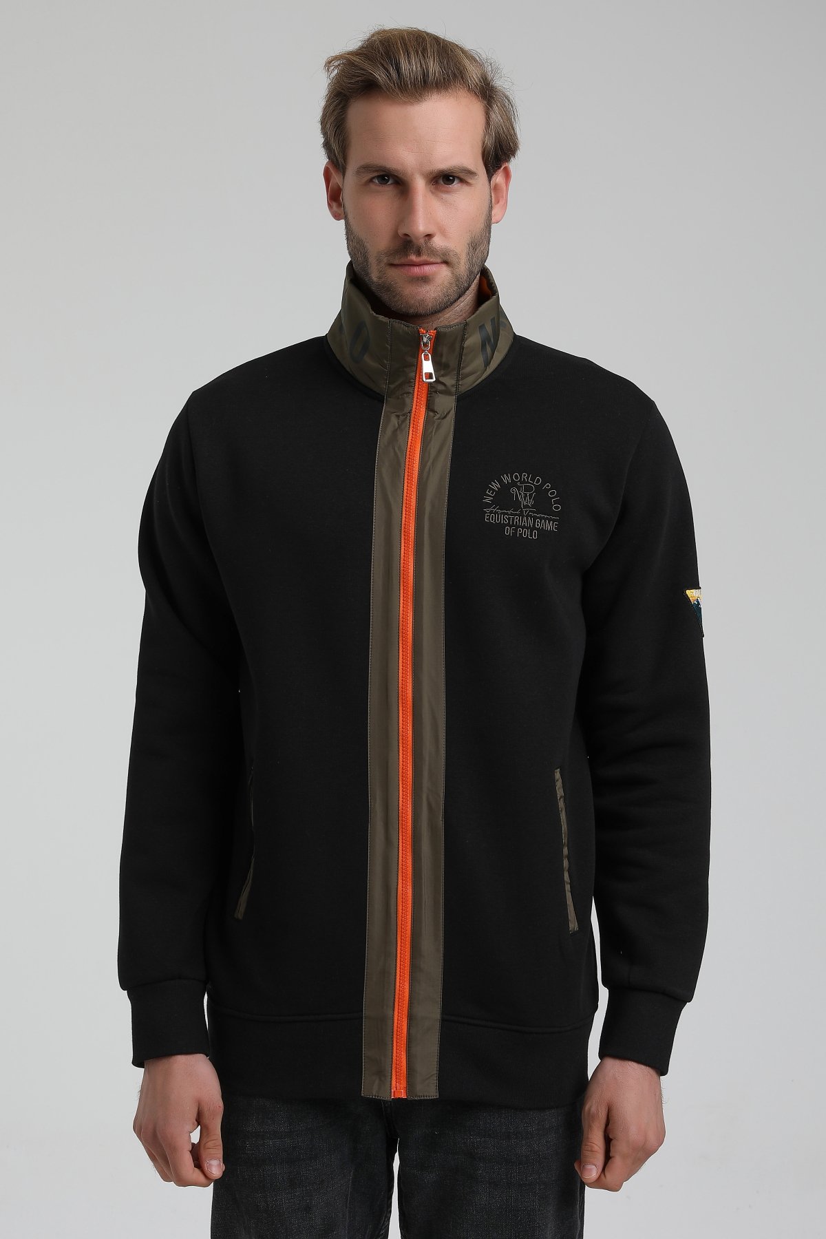 New World Polo Takım Siyah Slim Fit Eşofman 22FWM64038