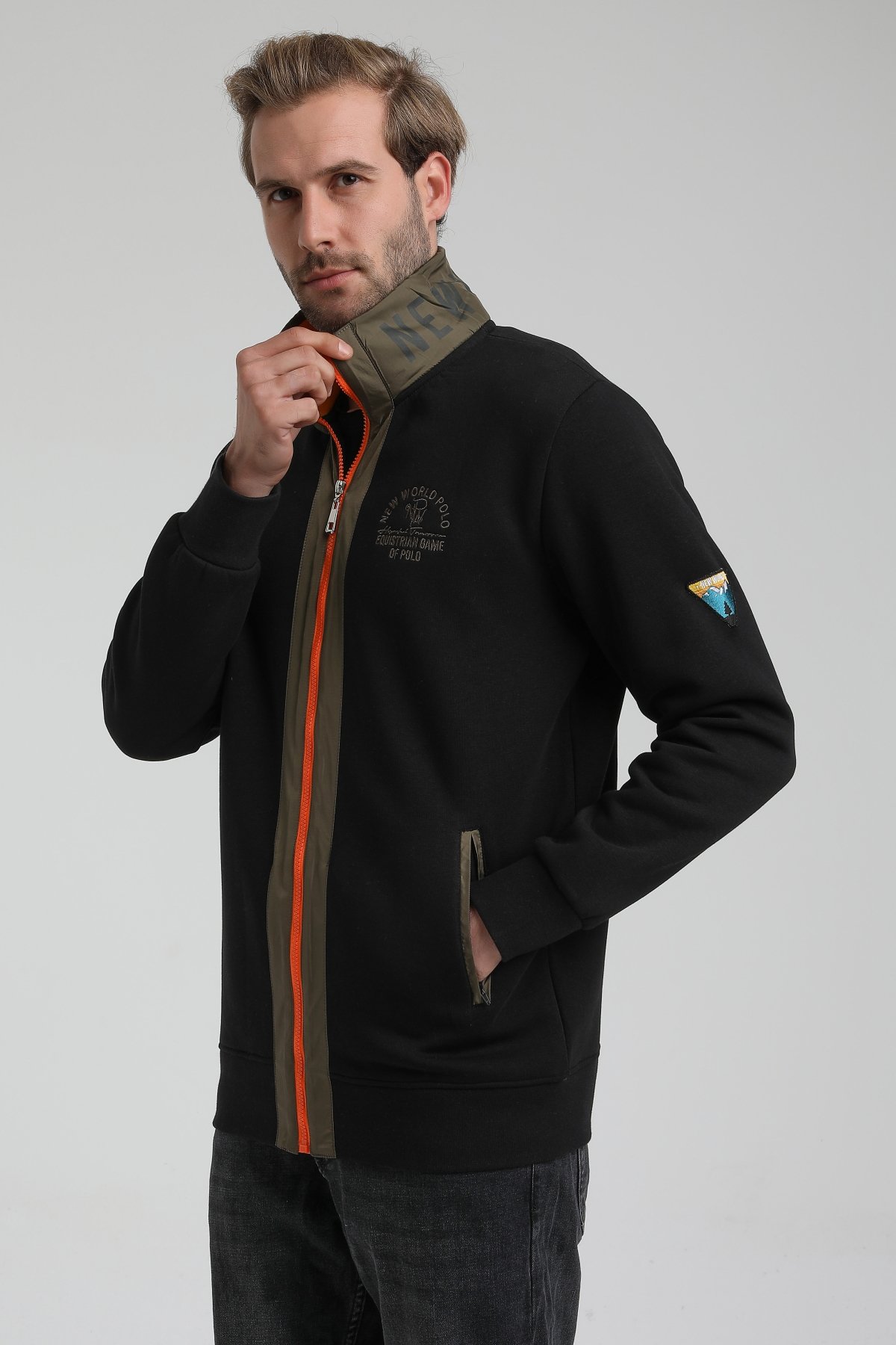 New World Polo Takım Siyah Slim Fit Eşofman 22FWM64038