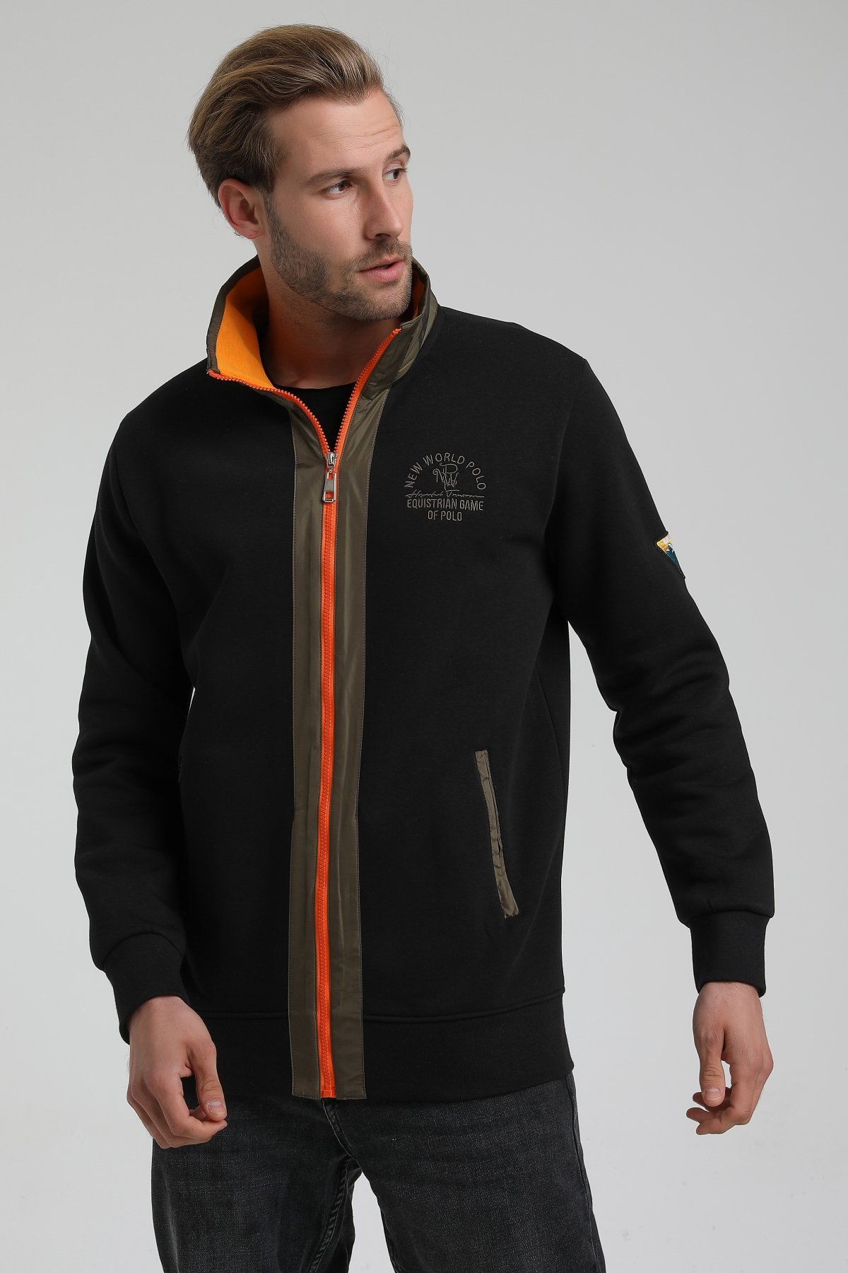 New World Polo Takım Siyah Slim Fit Eşofman 22FWM64038