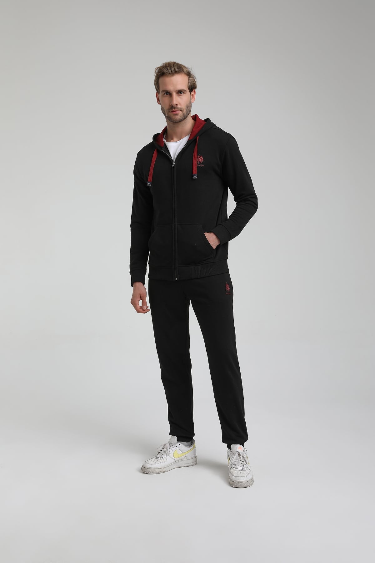 New World Polo Takım Siyah Slim Fit Eşofman 22FWM64039