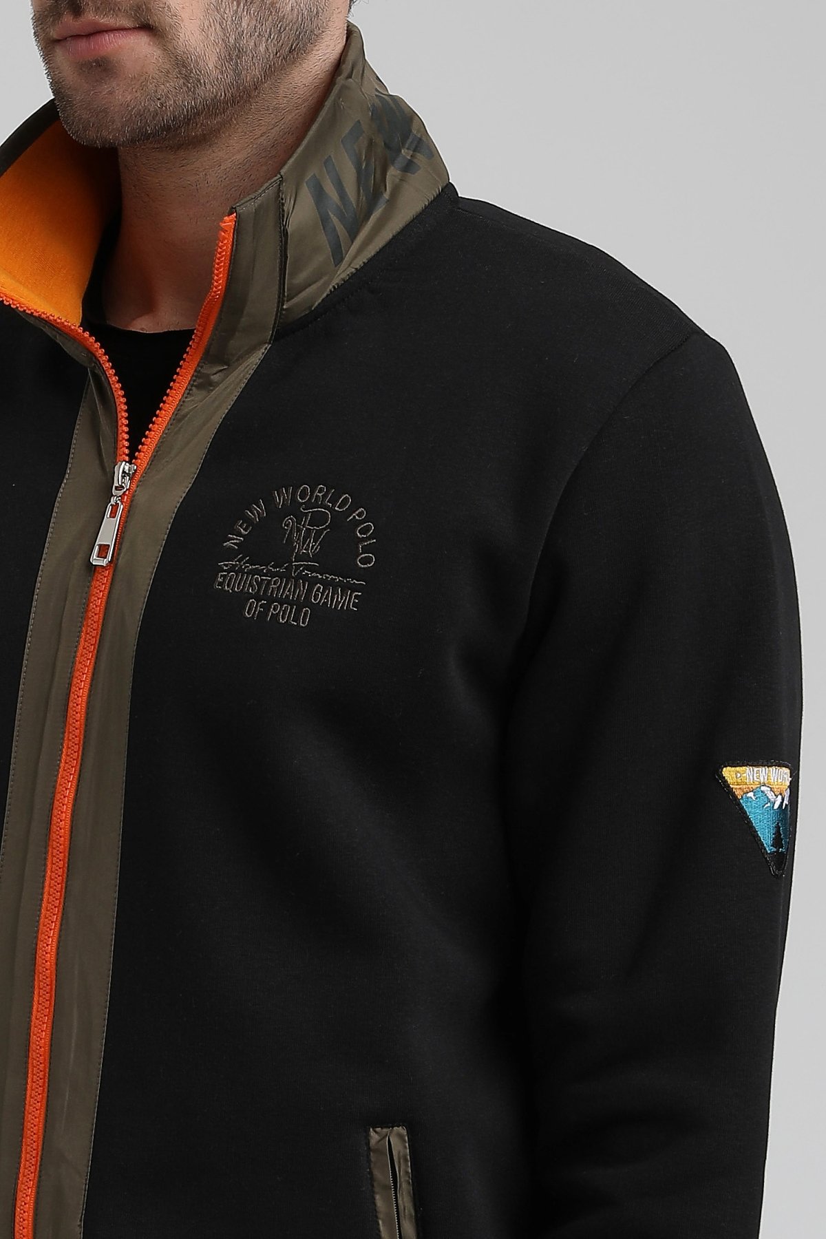 New World Polo Takım Siyah Slim Fit Eşofman 22FWM64038