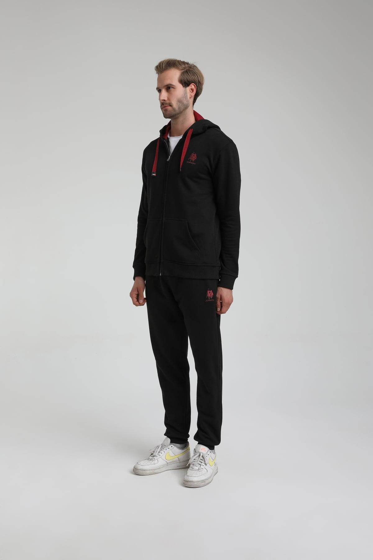 New World Polo Takım Siyah Slim Fit Eşofman 22FWM64039