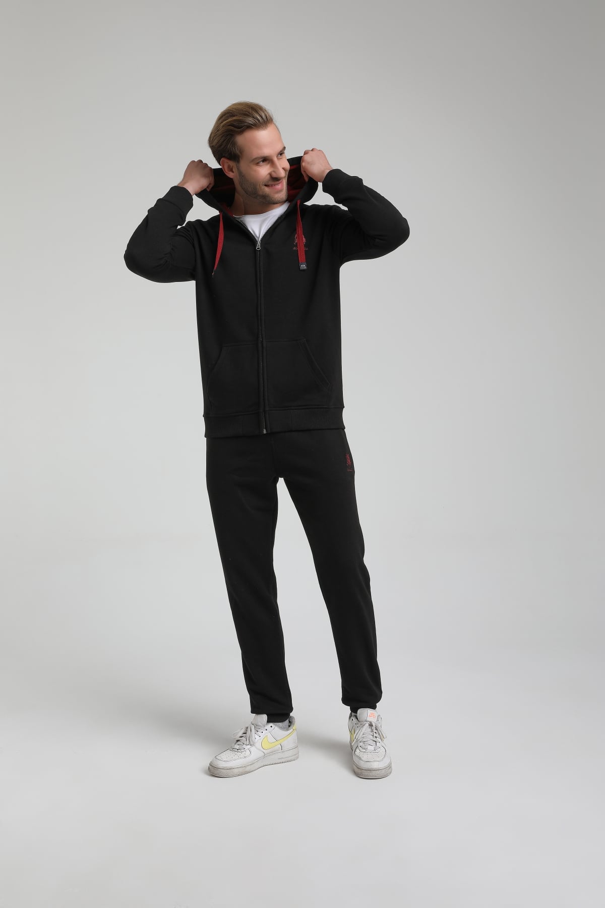 New World Polo Takım Siyah Slim Fit Eşofman 22FWM64039