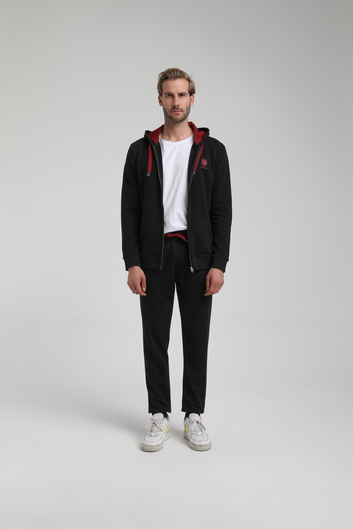 New World Polo Takım Siyah Slim Fit Eşofman 22FWM64039