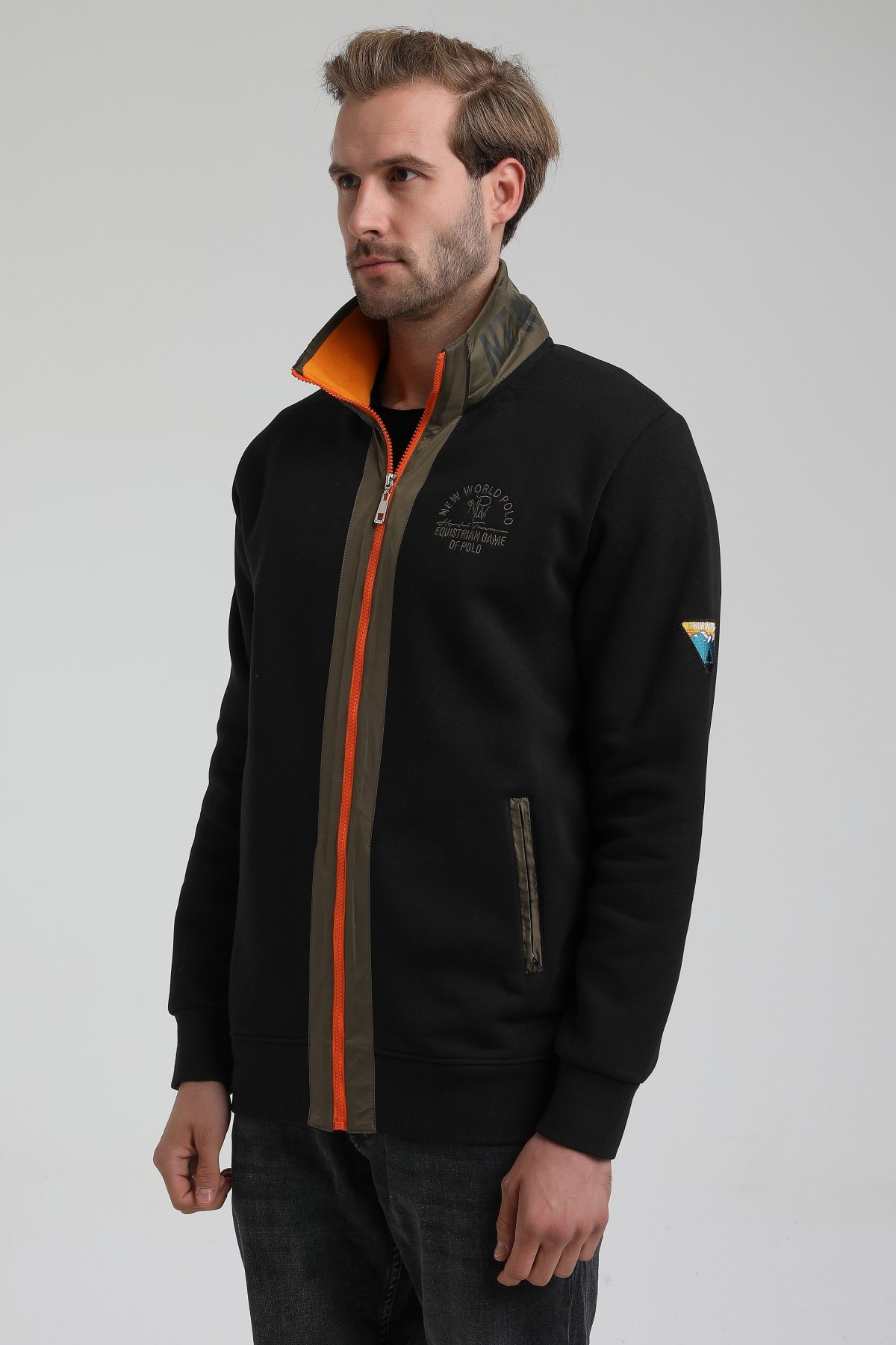 New World Polo Takım Siyah Slim Fit Eşofman 22FWM64038