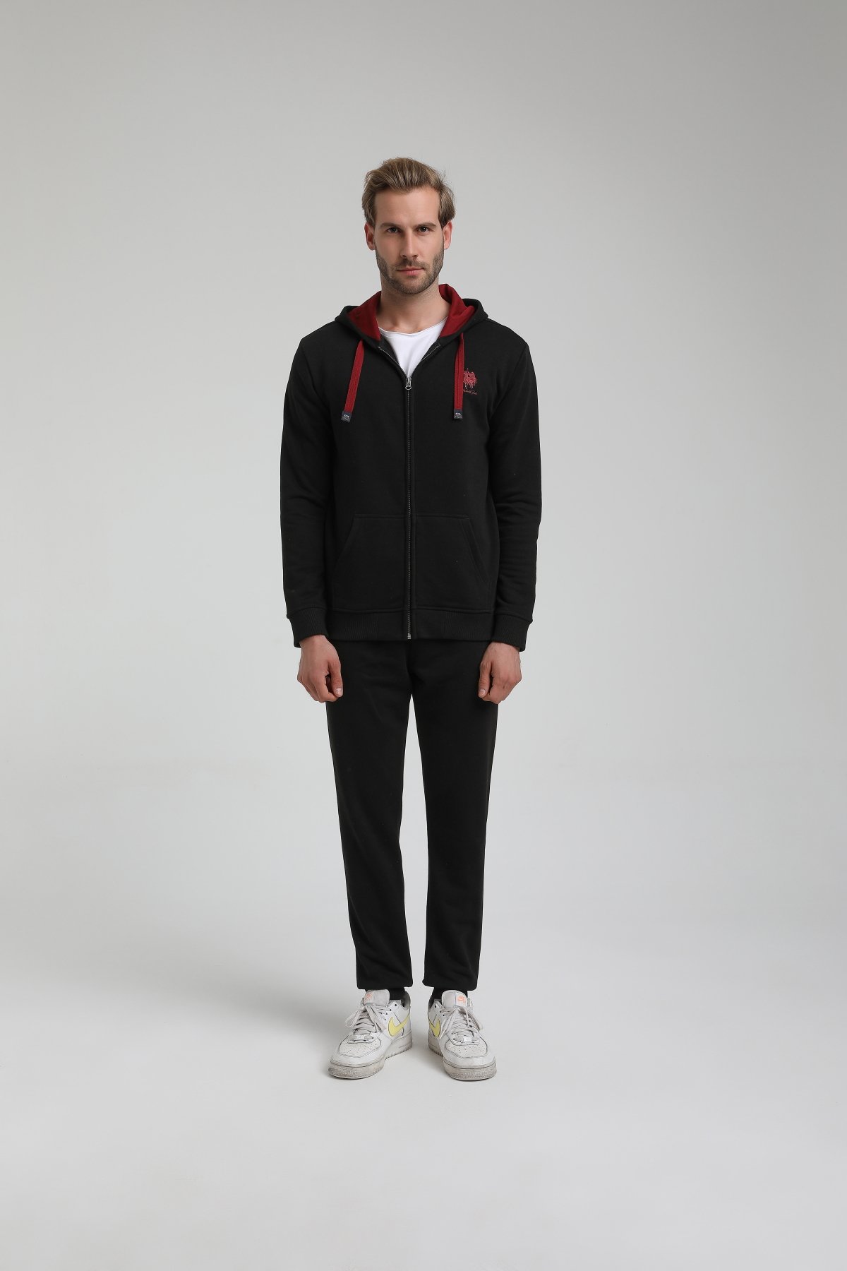 New World Polo Takım Siyah Slim Fit Eşofman 22FWM64039-A