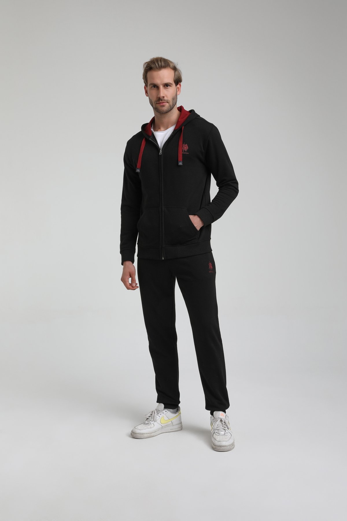 New World Polo Takım Siyah Slim Fit Eşofman 22FWM64039-A
