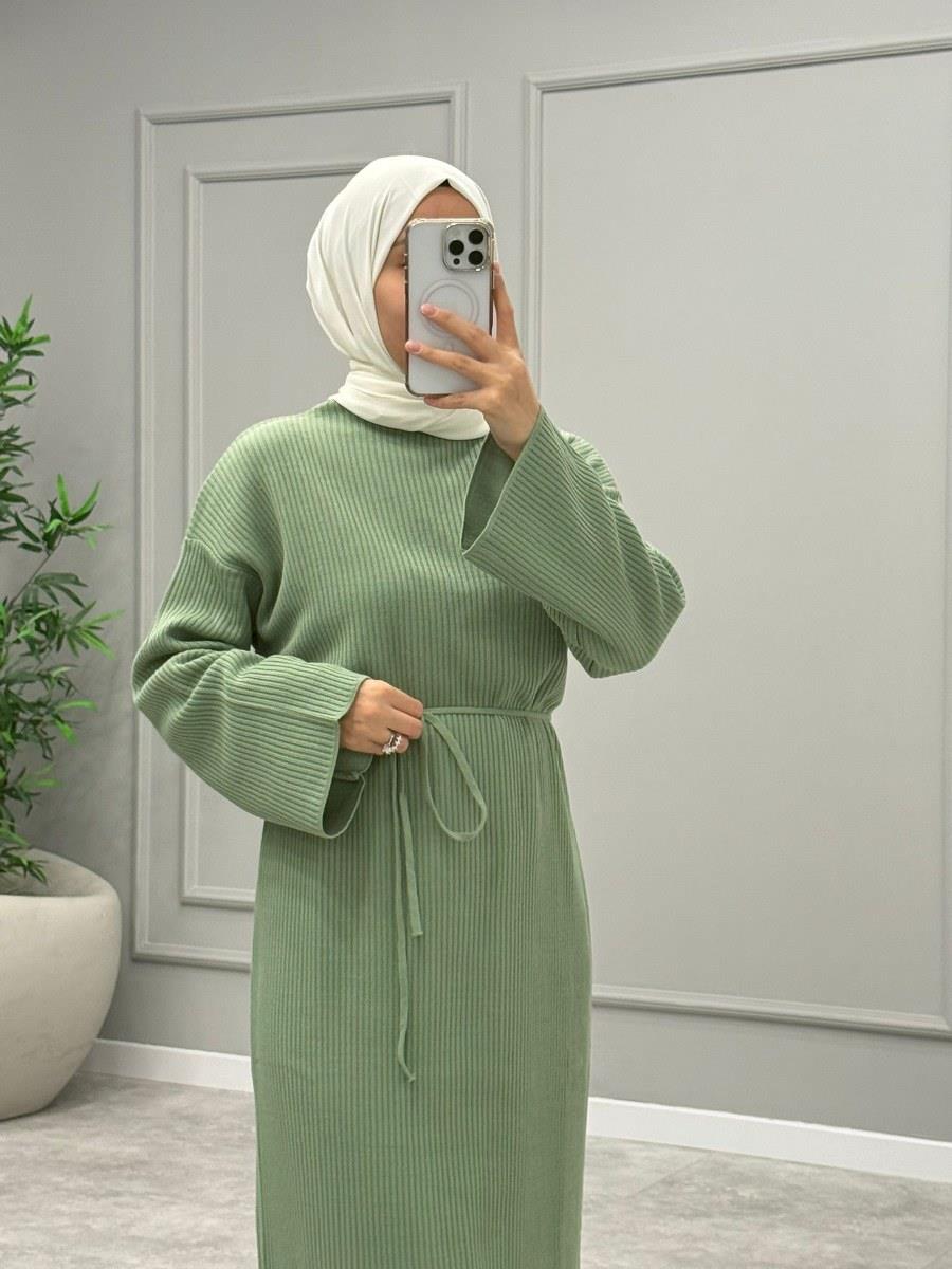Alisa Triko Elbise -Mint