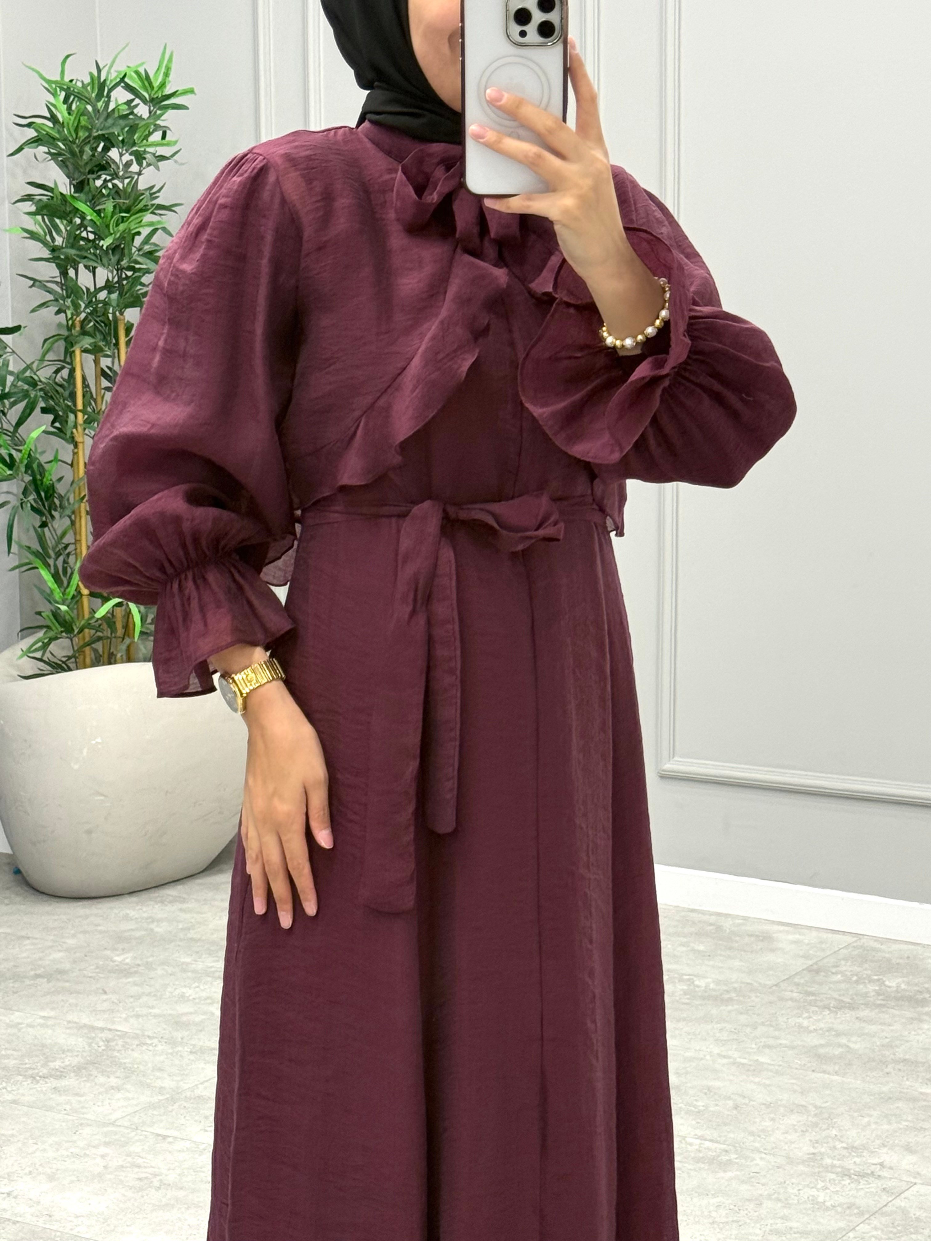 Candy Bolerolu Elbise -Bordo