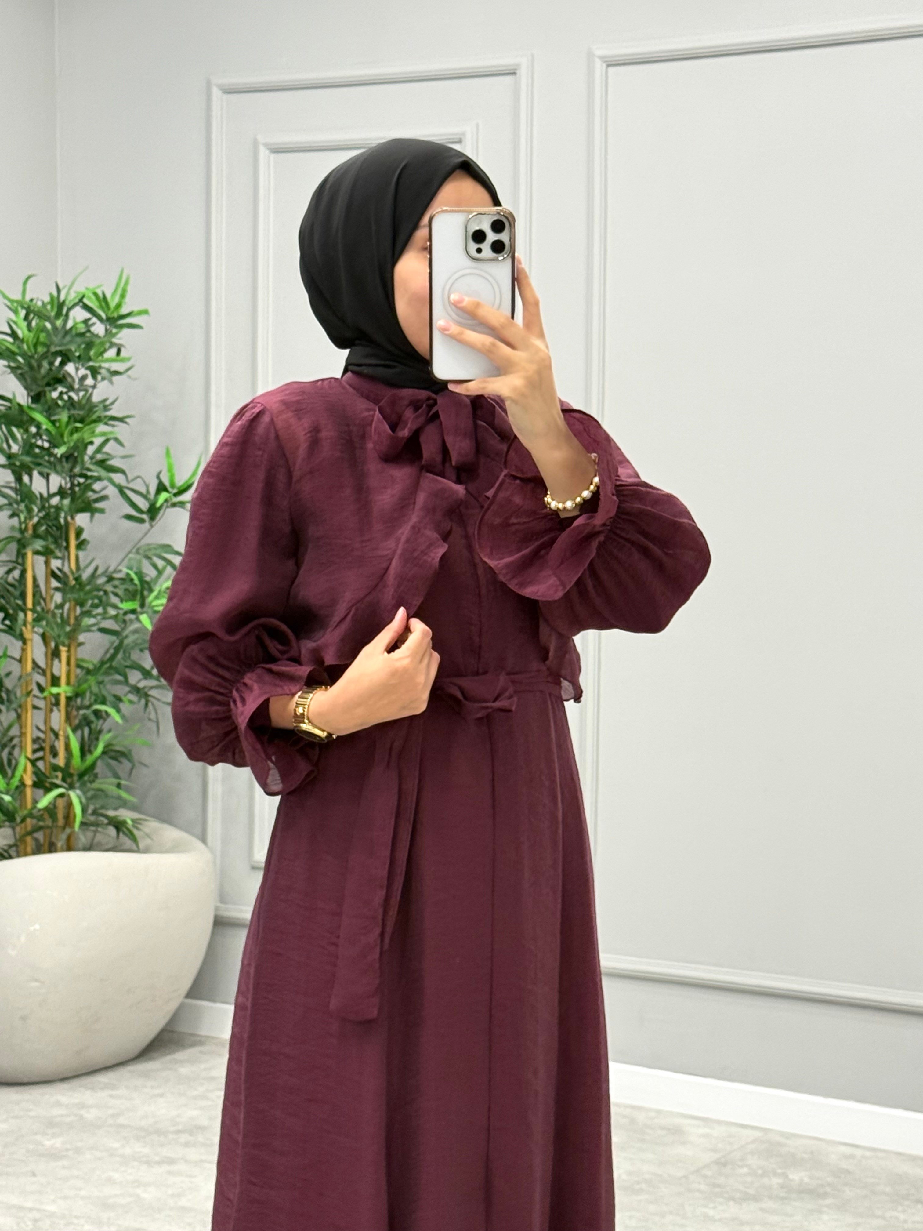 Candy Bolerolu Elbise -Bordo