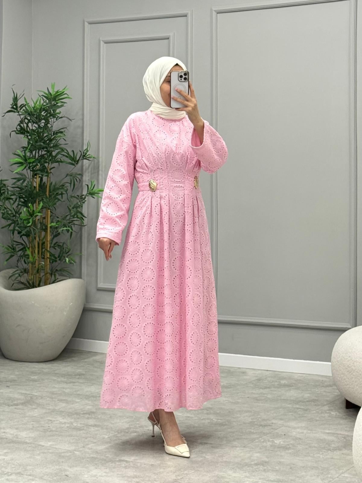 Frank Brode Elbise -Pembe