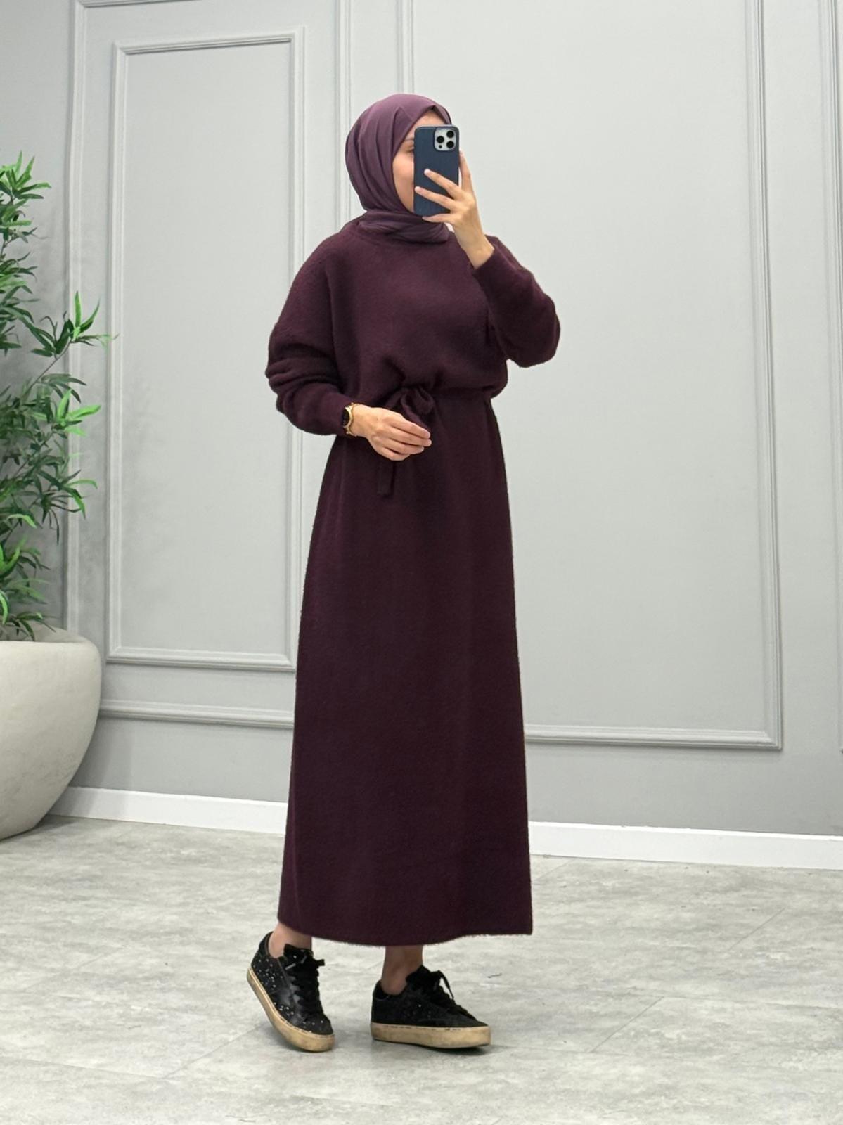 Mara Angora Elbise -Mürdüm