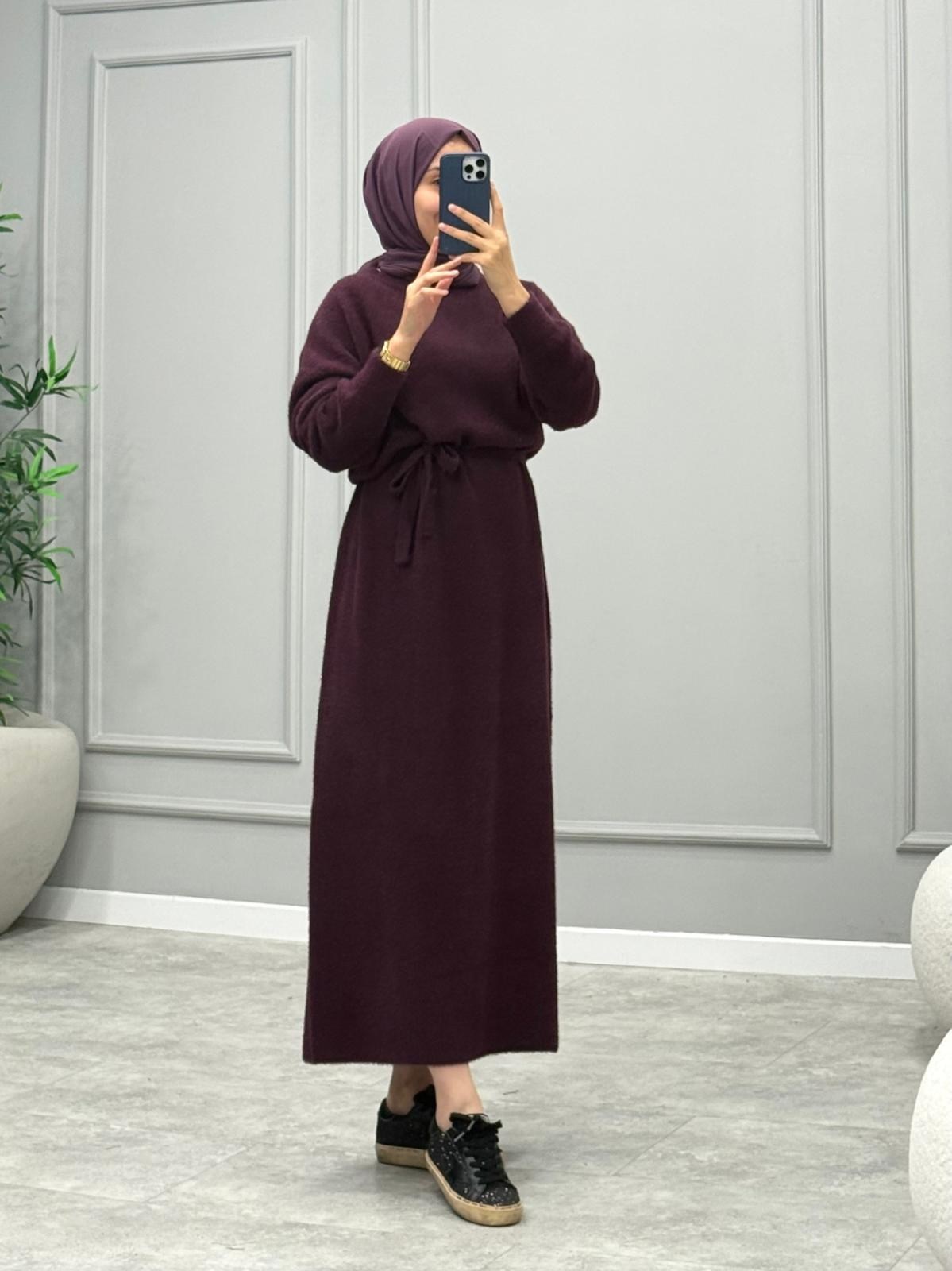 Mara Angora Elbise -Mürdüm