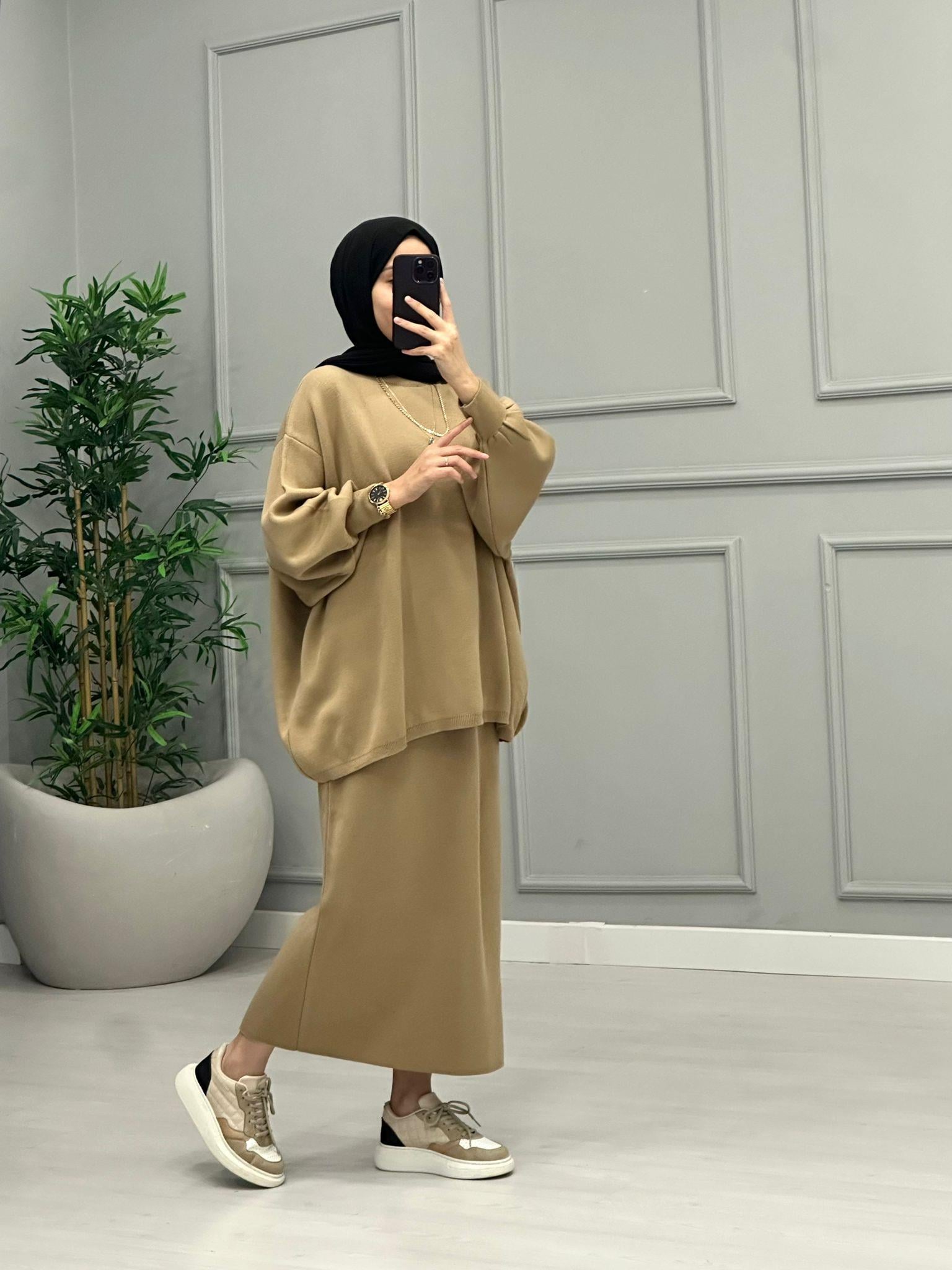 Mersa Triko Etekli Takım-Camel