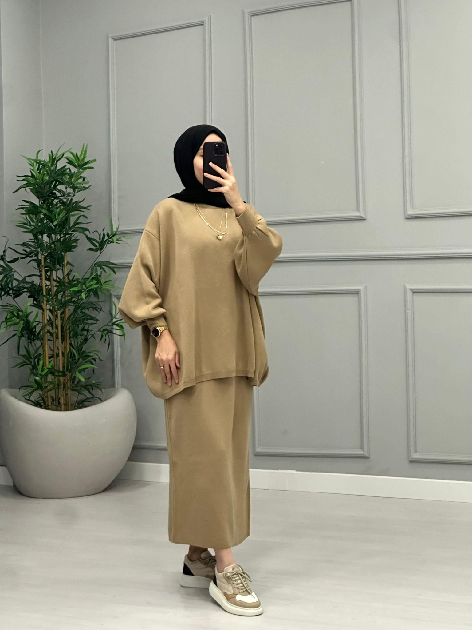 Mersa Triko Etekli Takım-Camel
