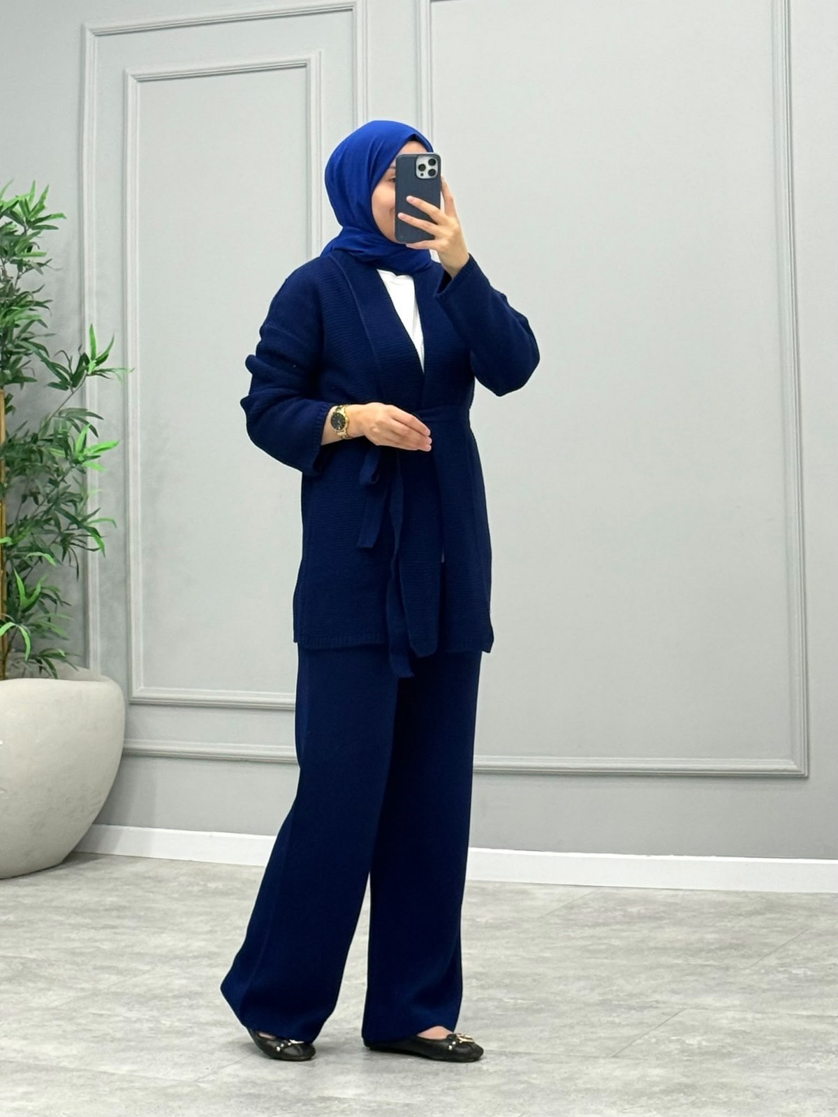 Niola Pantolonlu Takım -Saks