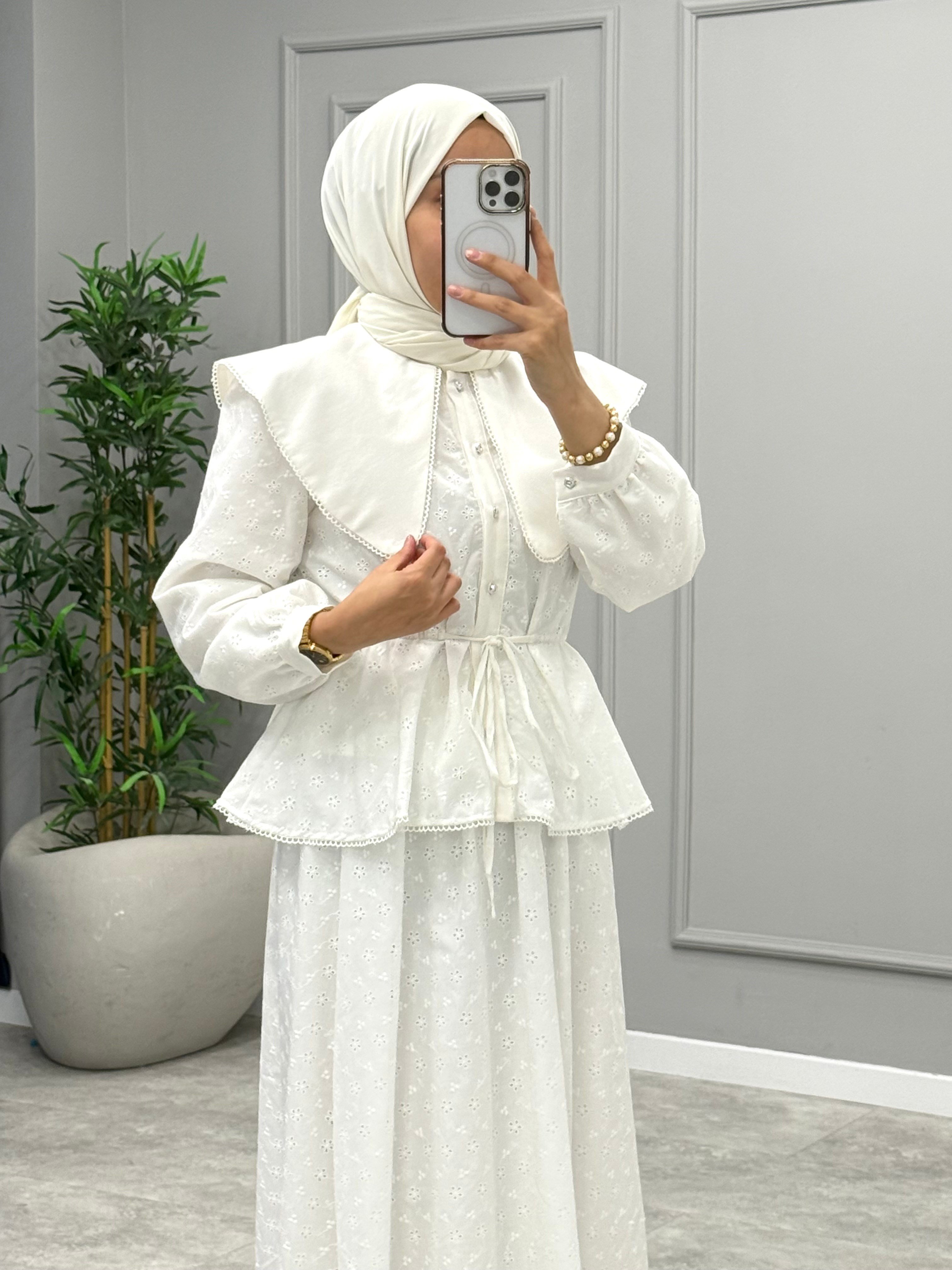Nora Brode Takım -Beyaz