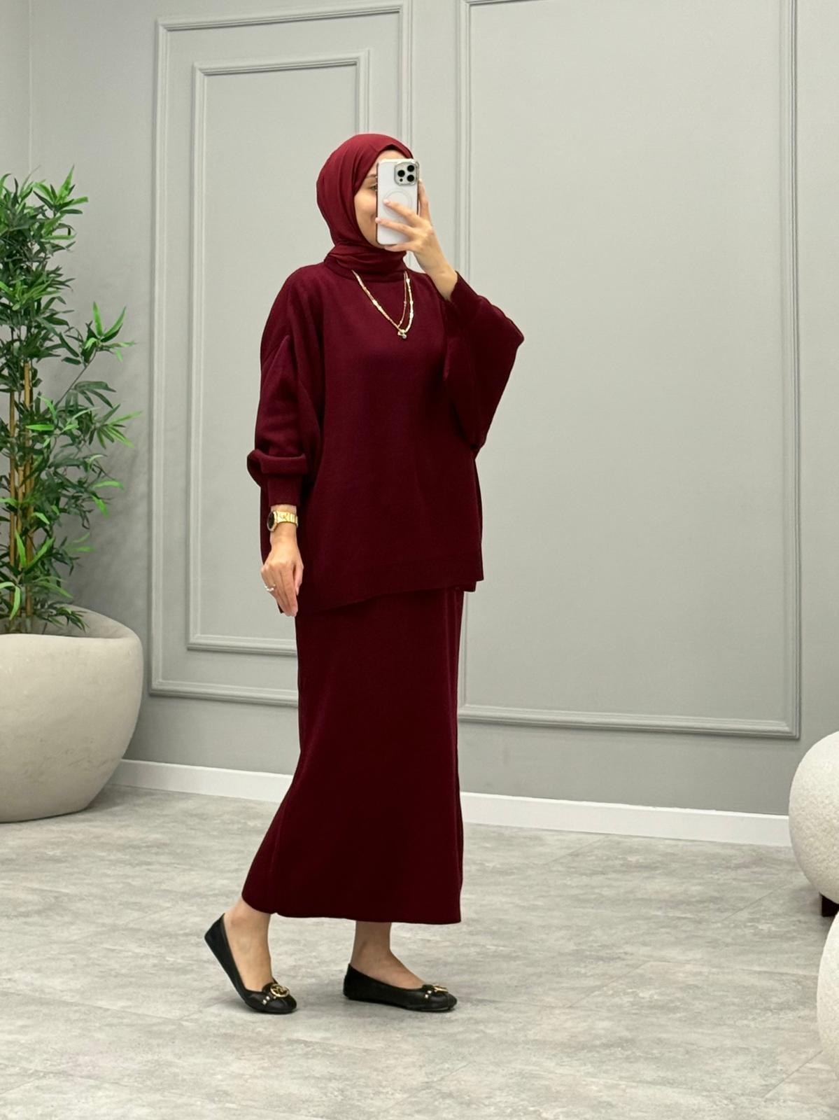 Rosalin Merserize Takım -Bordo