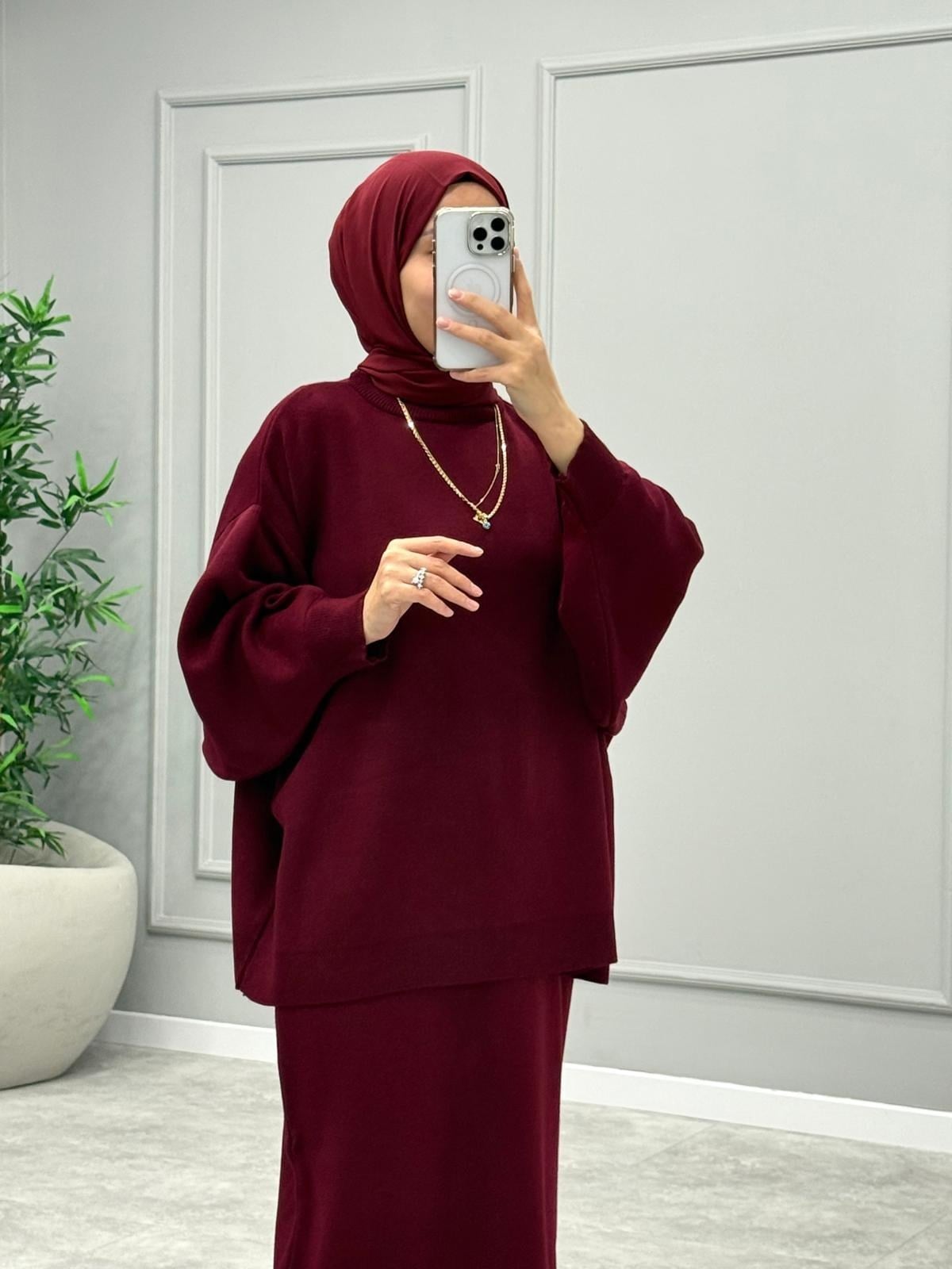 Rosalin Merserize Takım -Bordo
