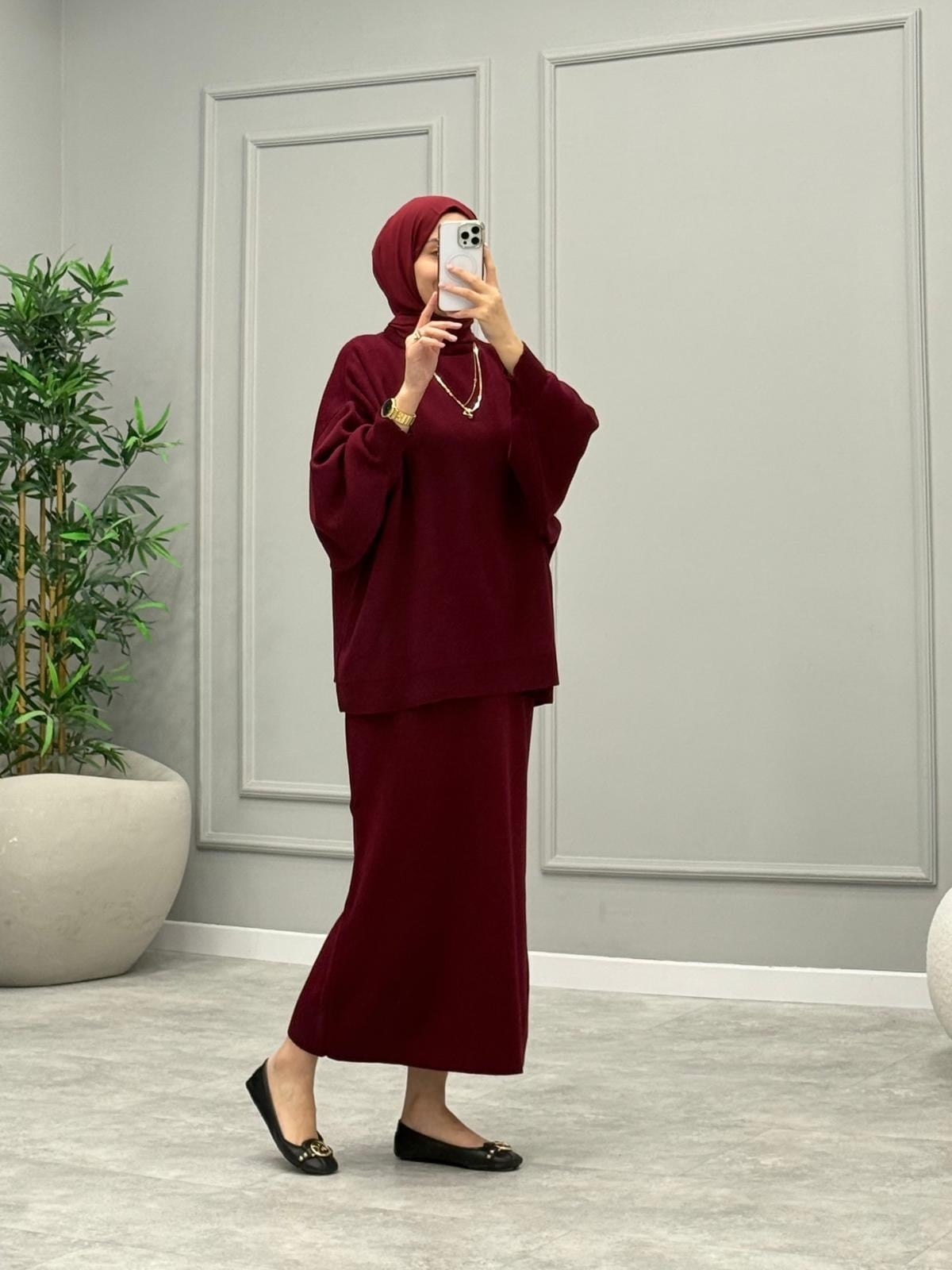 Rosalin Merserize Takım -Bordo