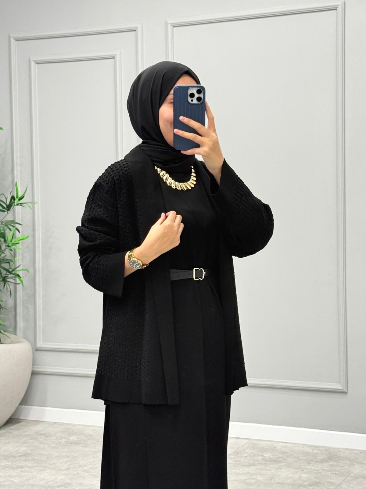 Simli Hırkalı Takım -Siyah