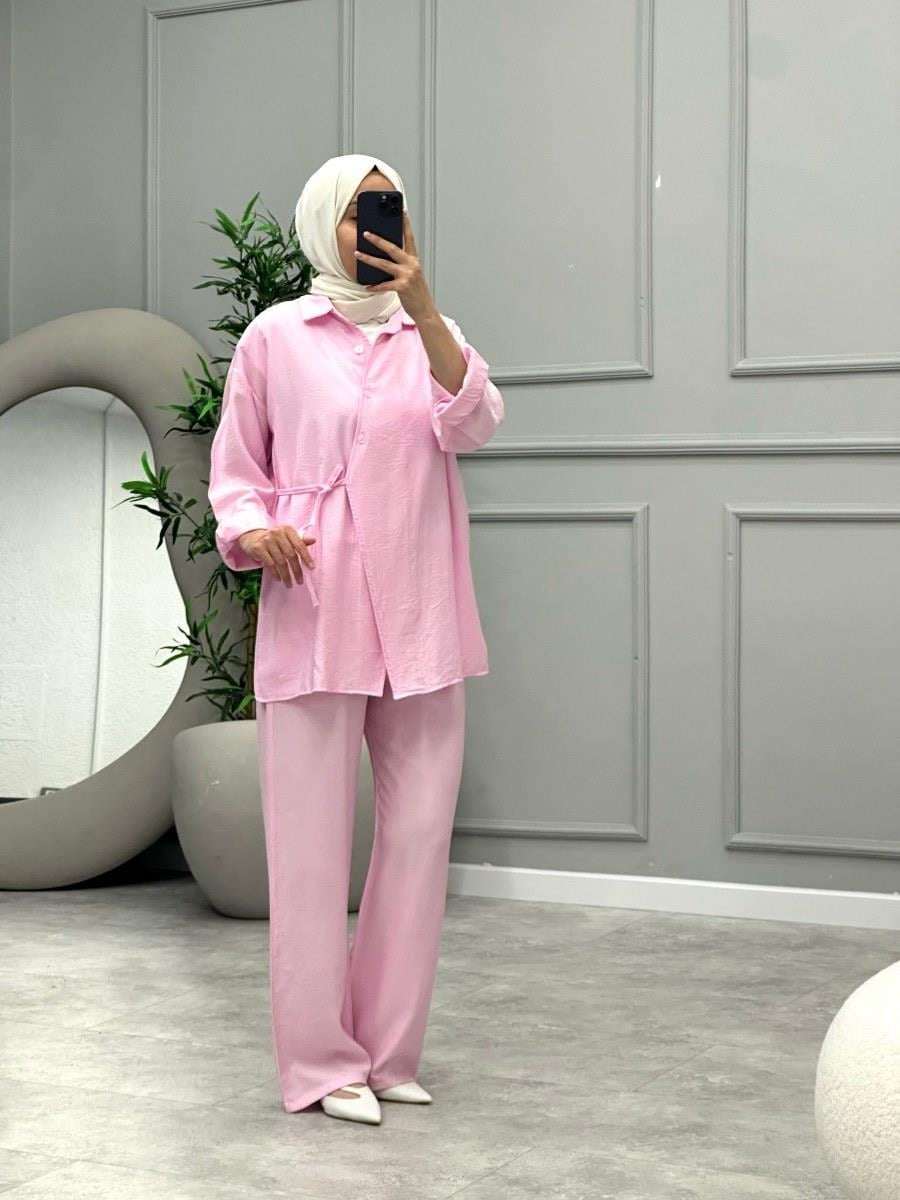 Sindy Pantolonlu Takım -Pembe