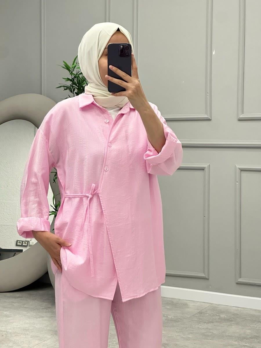 Sindy Pantolonlu Takım -Pembe