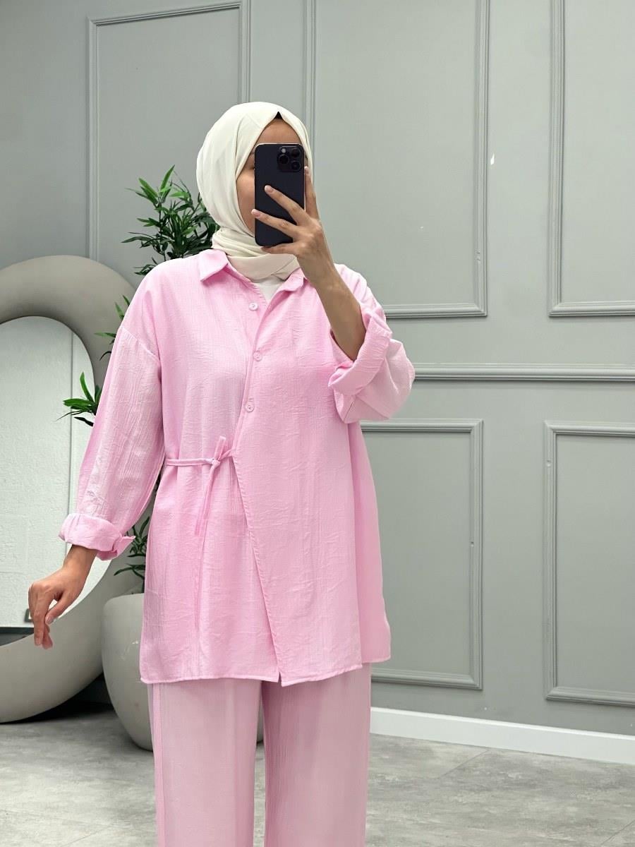 Sindy Pantolonlu Takım -Pembe