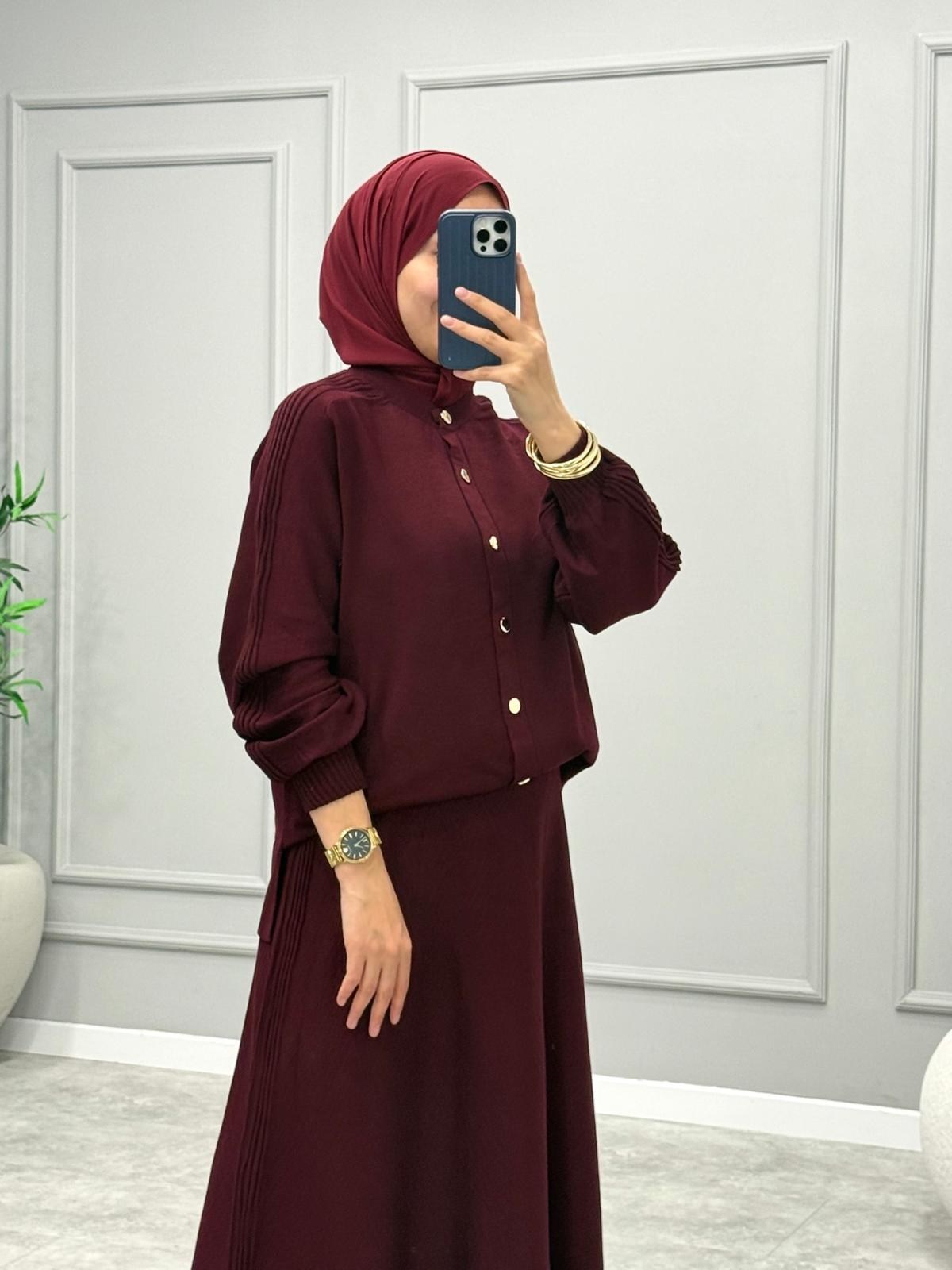Vespera Merserize Takım -Bordo