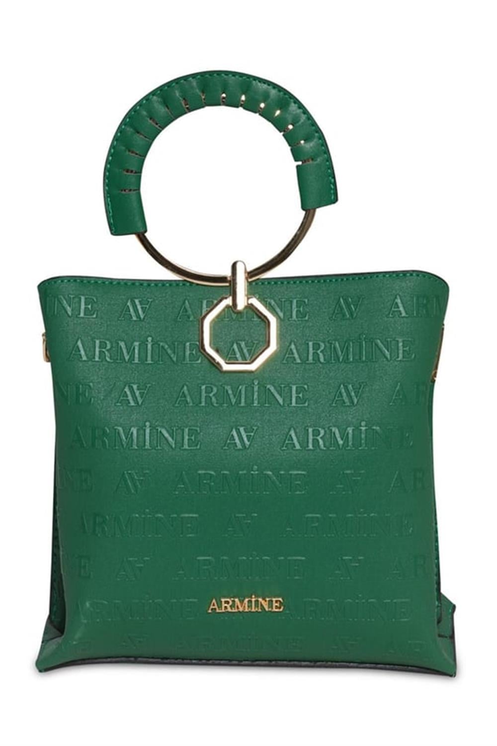 Armine Outlet Yeşil Monogram Baskılı Çanta 260