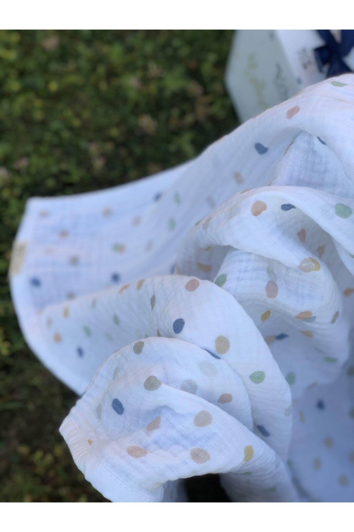 Asu Baby&Kids  Color Dot  Organik 4 Kat  Müslin Battaniye