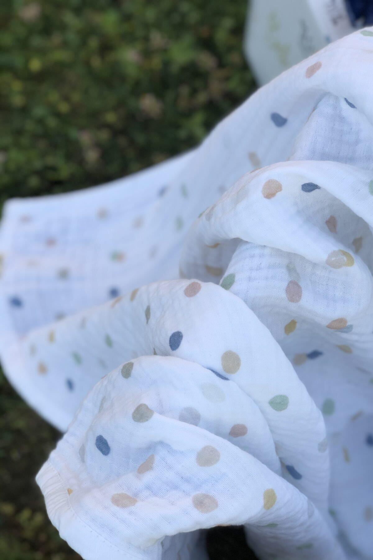 Asu Baby&Kids  Color Dot  Organik 4 Kat  Müslin Battaniye